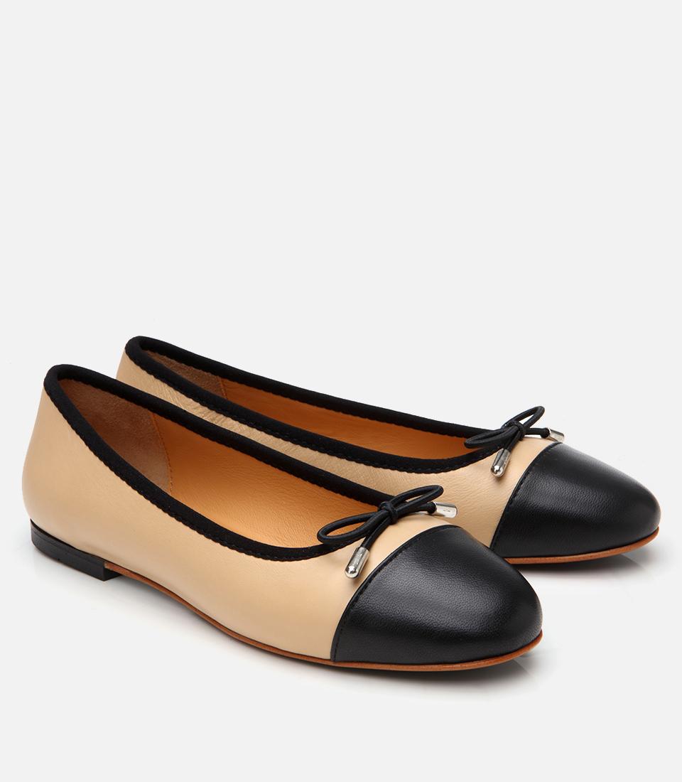 Kadın Deri Bej Esnek Tabanlı Babet