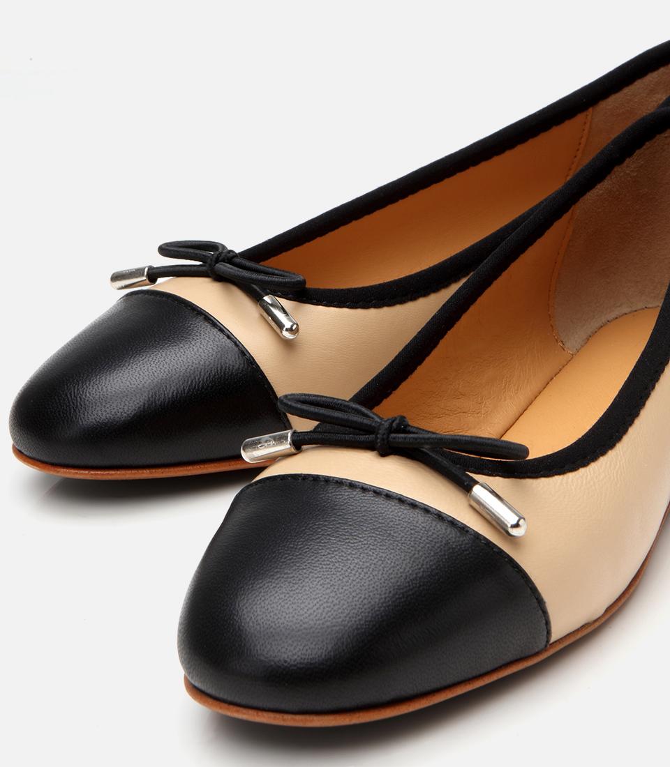 Kadın Deri Bej Esnek Tabanlı Babet