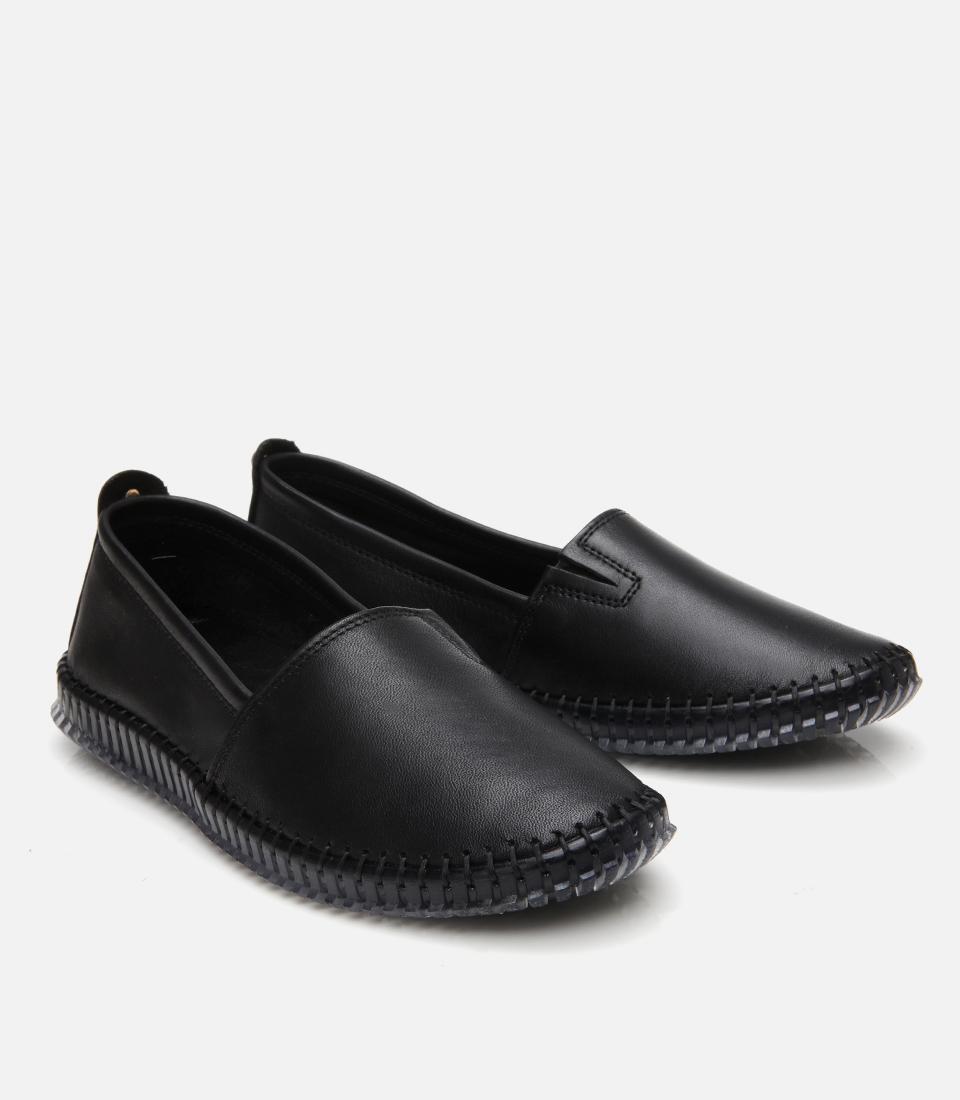 Kadın Deri Siyah Ultra Esnek Tabanlı Comfort Ayakkabı