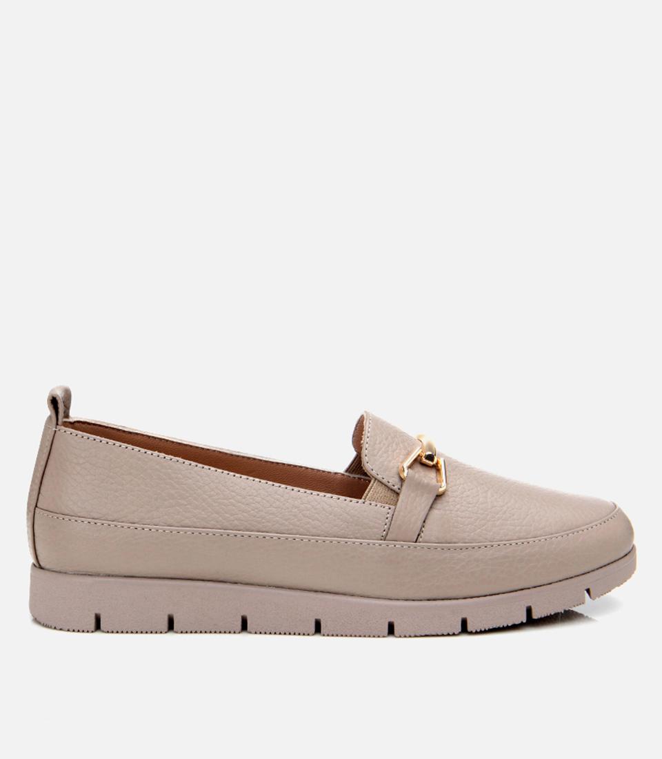 Kadın Deri Vizon Tokalı Loafer