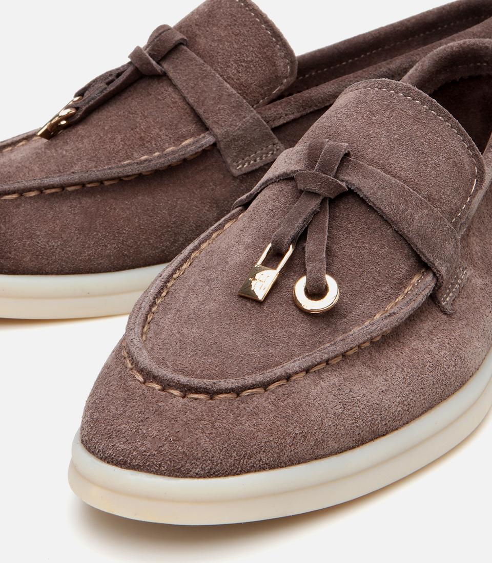 Kadın Süet Deri Vizon Klasik Loafer