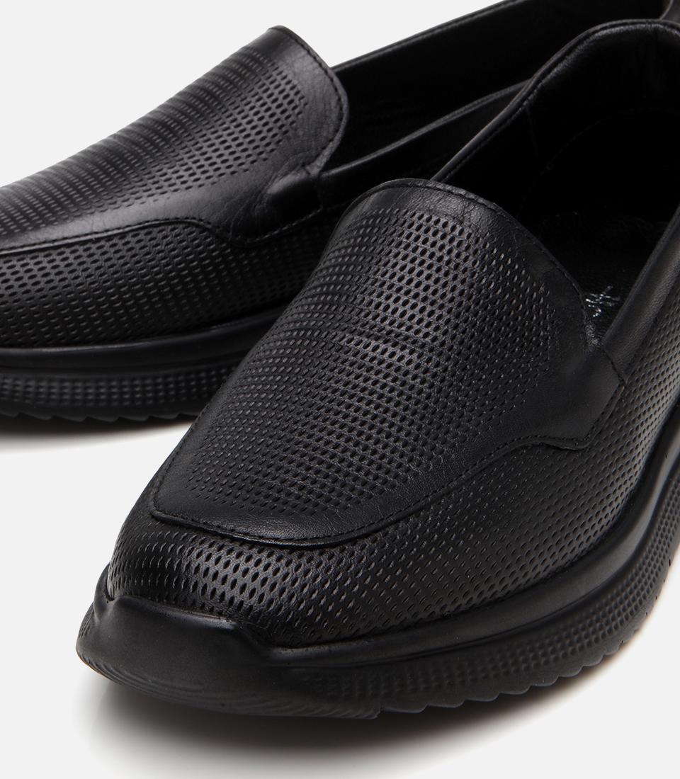 Kadın Deri Siyah Comfort Düz Ayakkabı