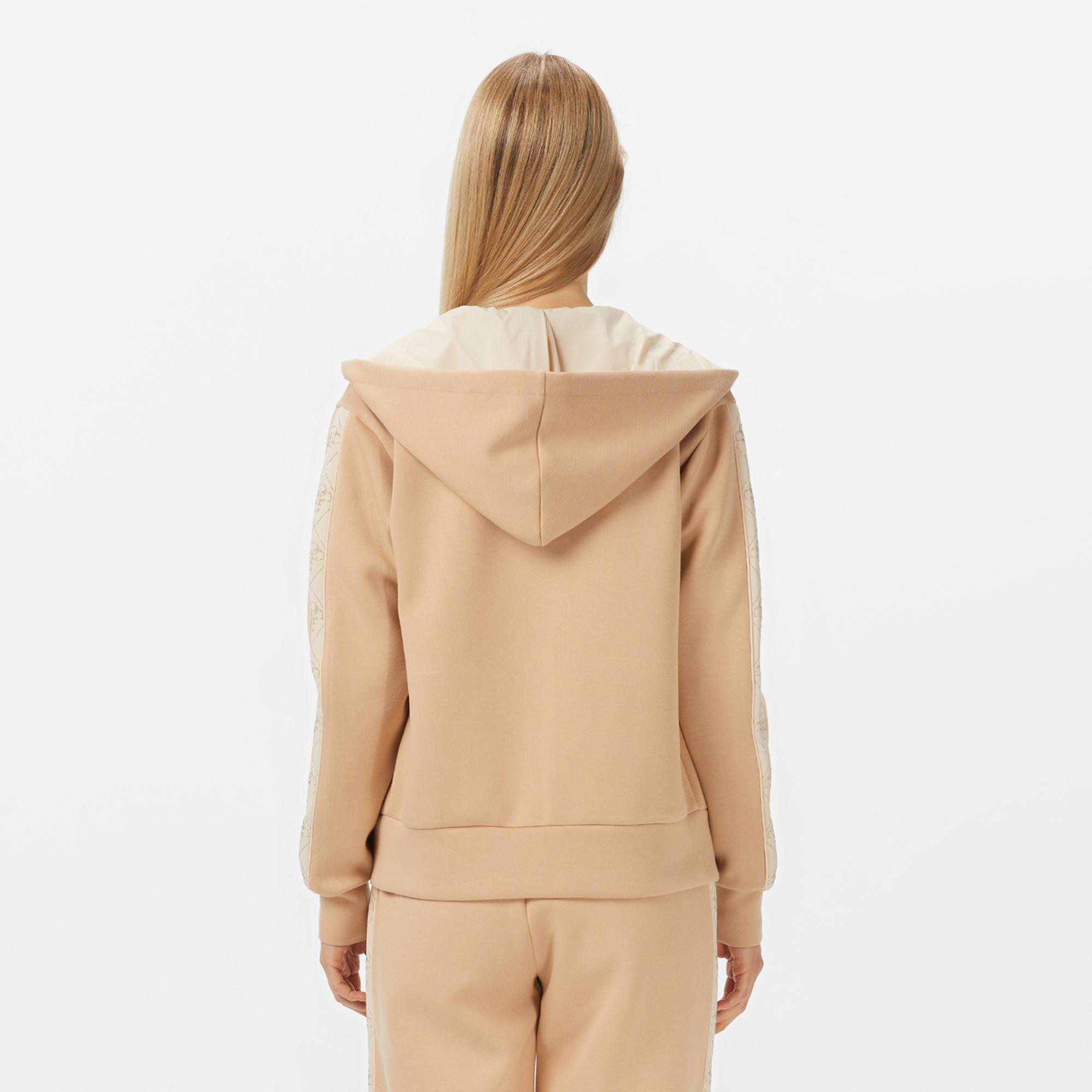 Guess New Hooded Scuba Kadın Bej Hoodie