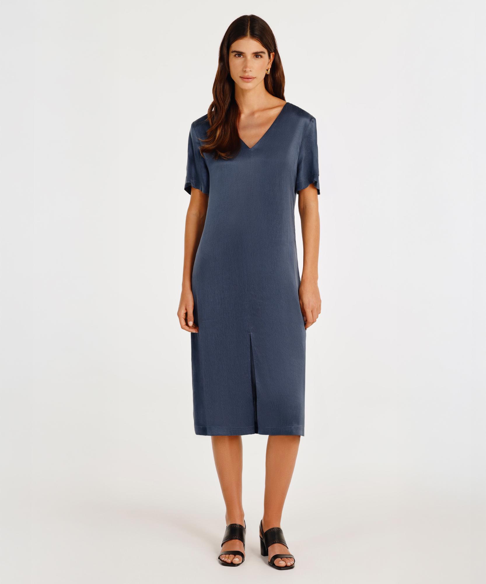 YARGICI V Yaka Dökümlü Elbise