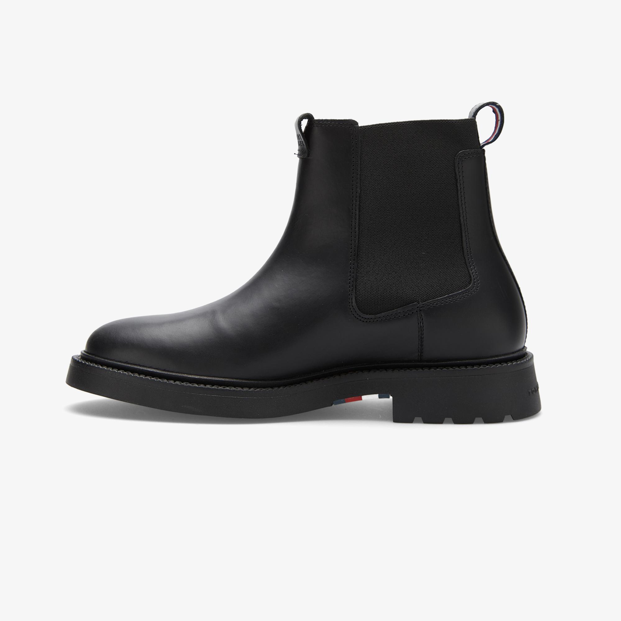 Tommy Hilfiger Comfort Chelsea Erkek Kısa Siyah Bot