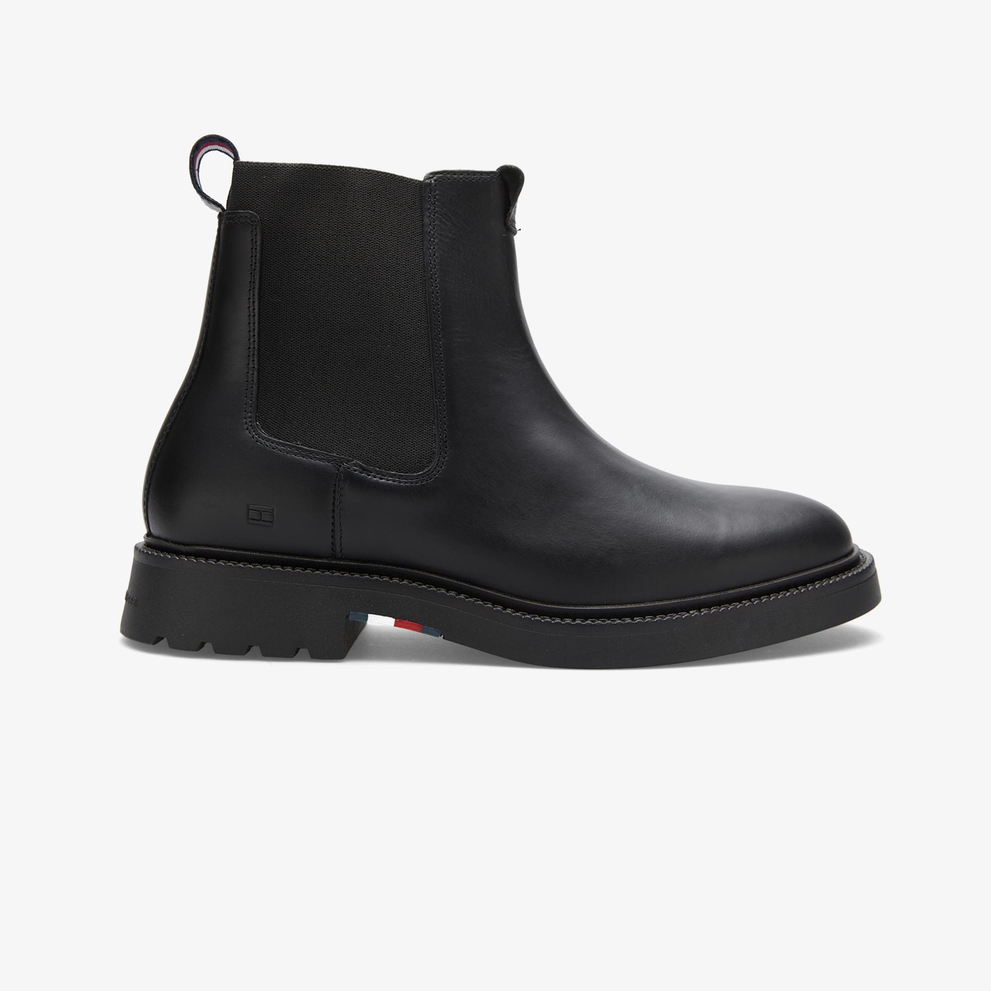 Tommy Hilfiger Comfort Chelsea Erkek Kısa Siyah Bot