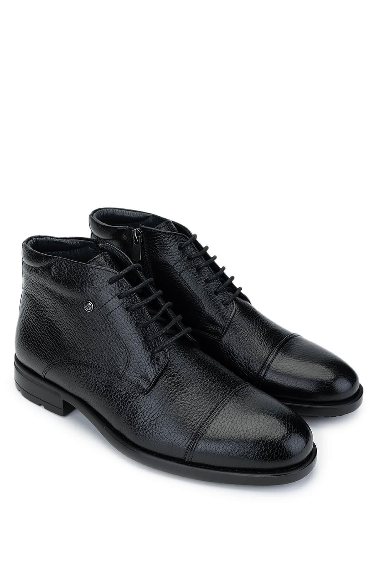 Tamer Tanca Erkek Hakiki Deri Siyah Deri Klasik Bot