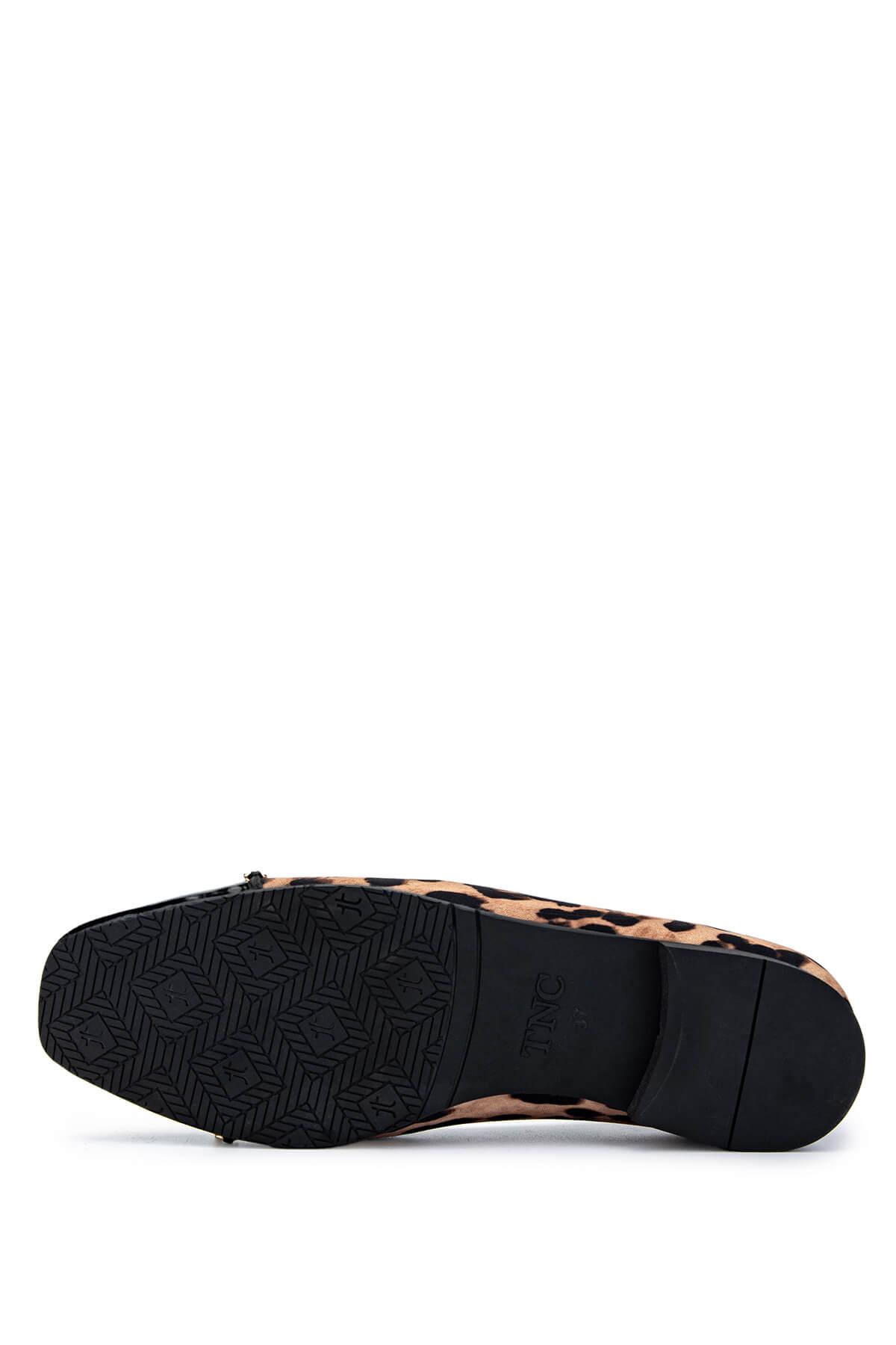 Tamer Tanca Kadın Hakiki Deri Leopar Babet Ayakkabı