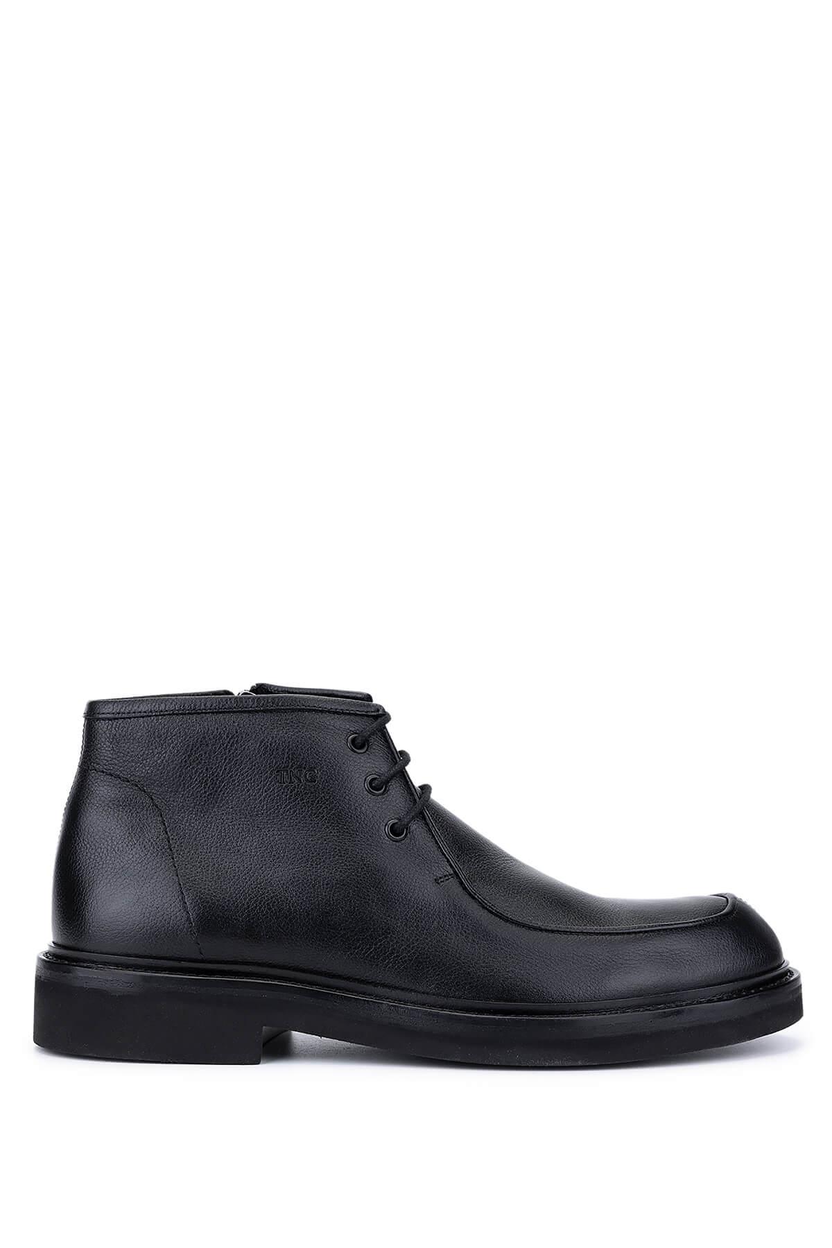 Tamer Tanca Erkek Hakiki Deri Siyah Deri Casual Bot