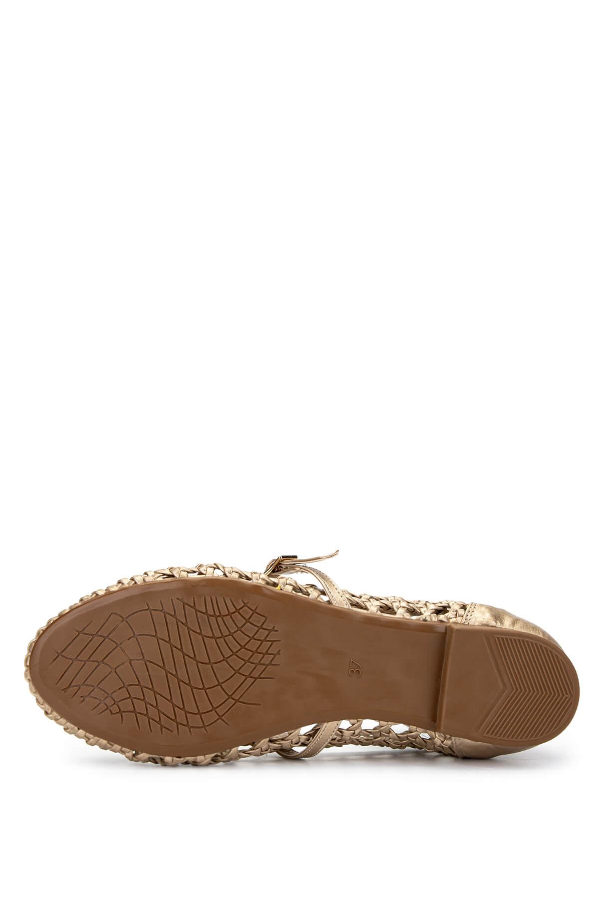 Tamer Tanca Kadın Vegan Altın Babet Ayakkabı