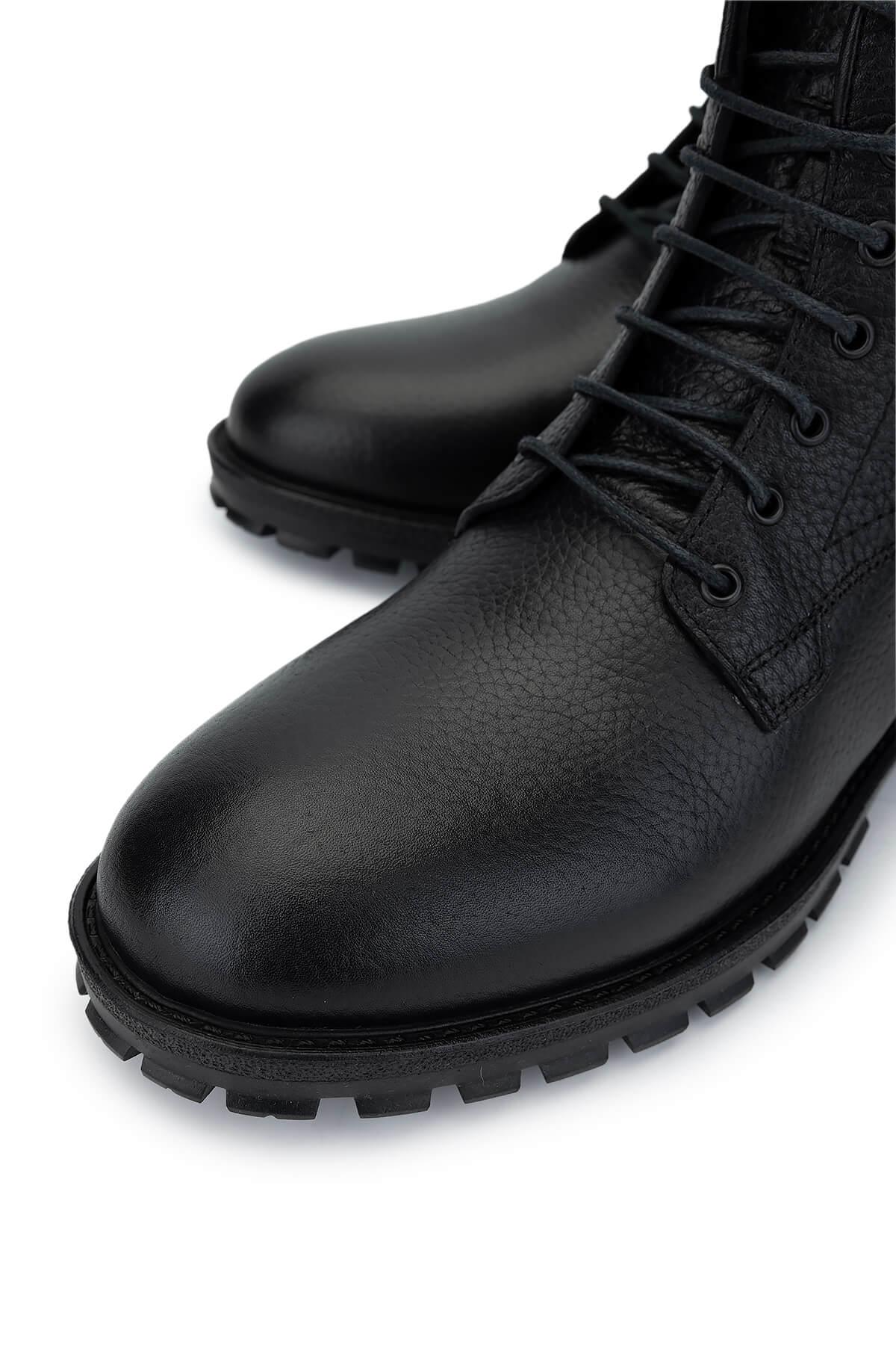 Tamer Tanca Erkek Hakiki Deri Siyah Deri Casual Bot
