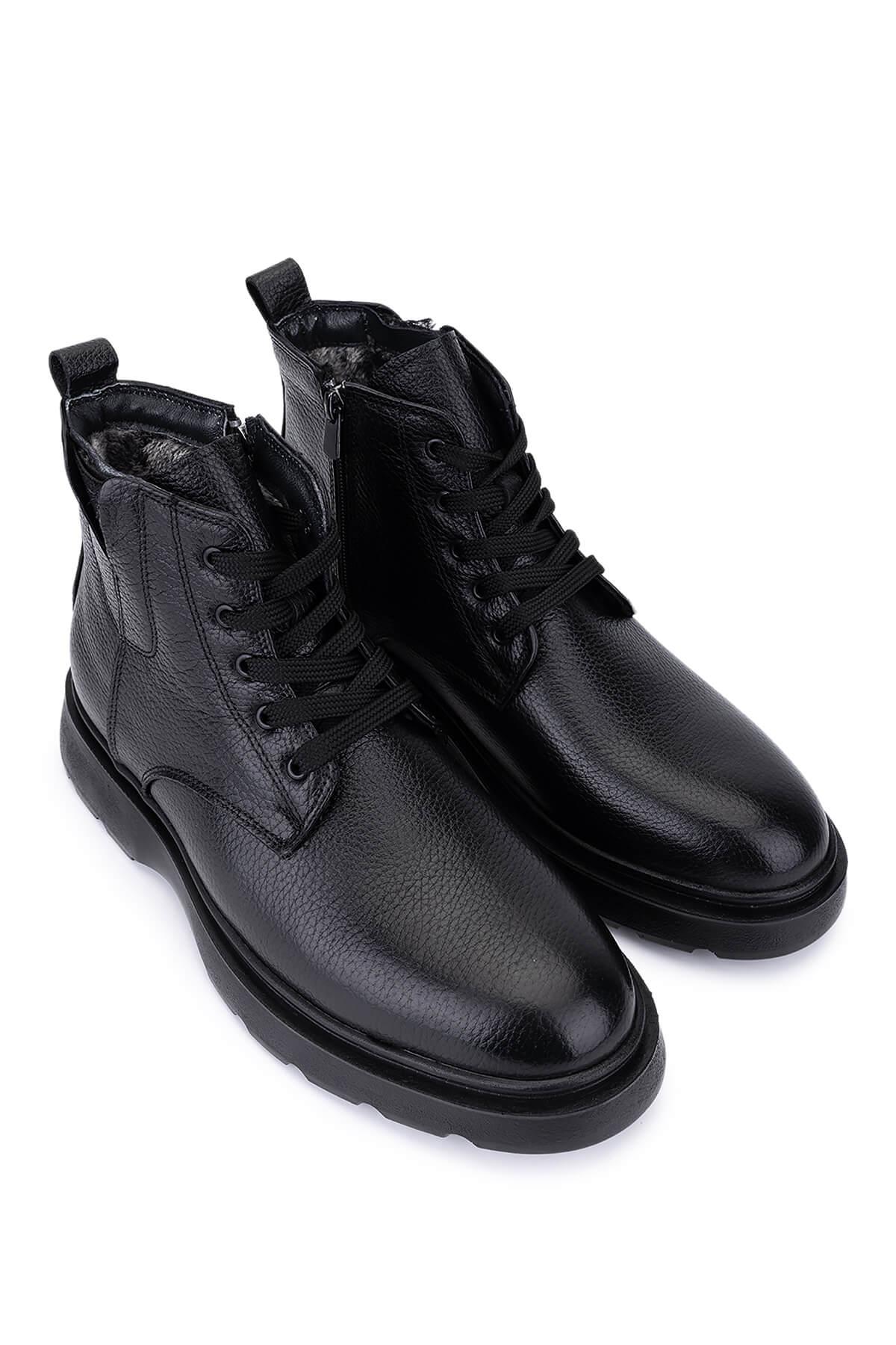 Tamer Tanca Erkek Hakiki Deri Siyah Casual Bot