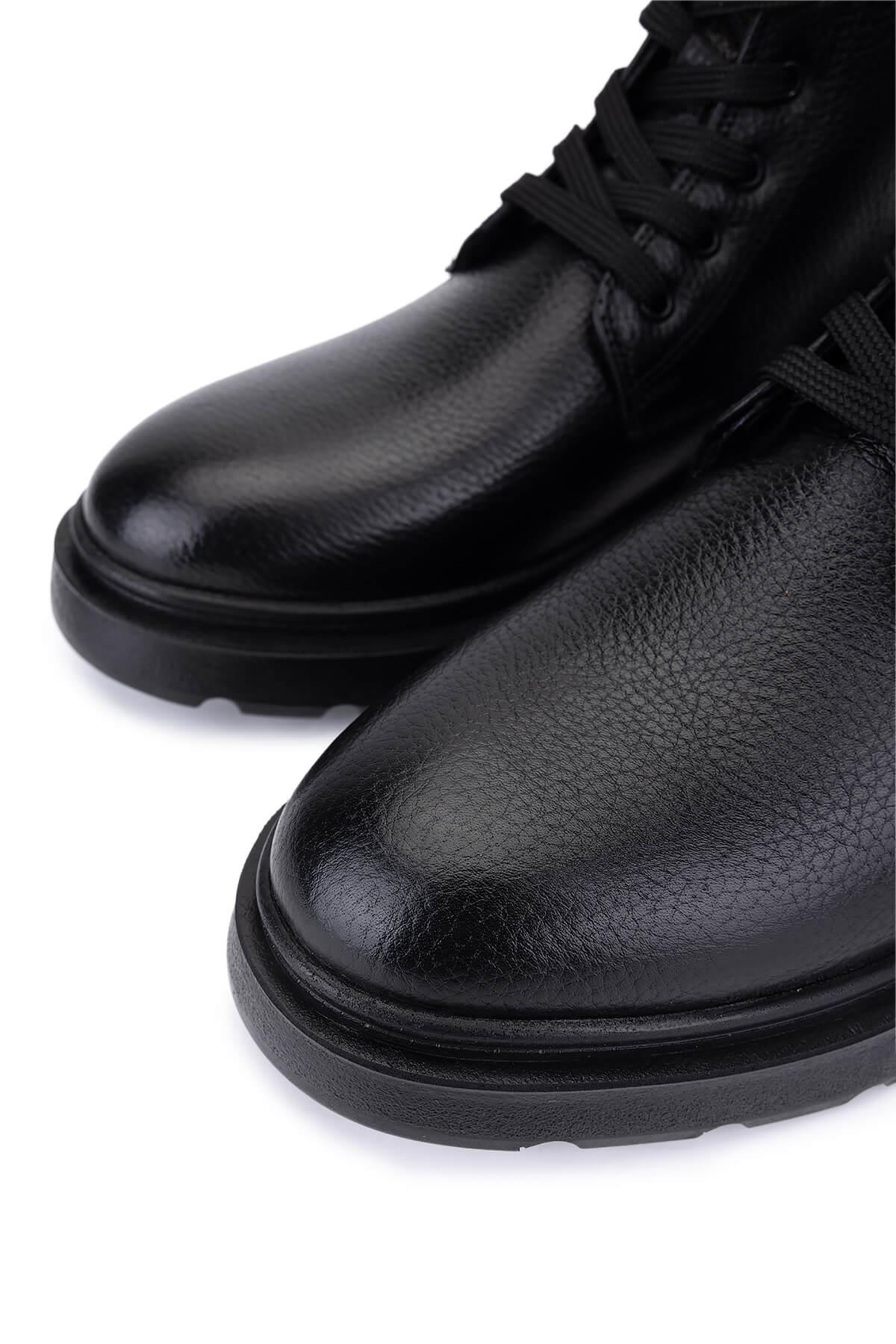 Tamer Tanca Erkek Hakiki Deri Siyah Casual Bot
