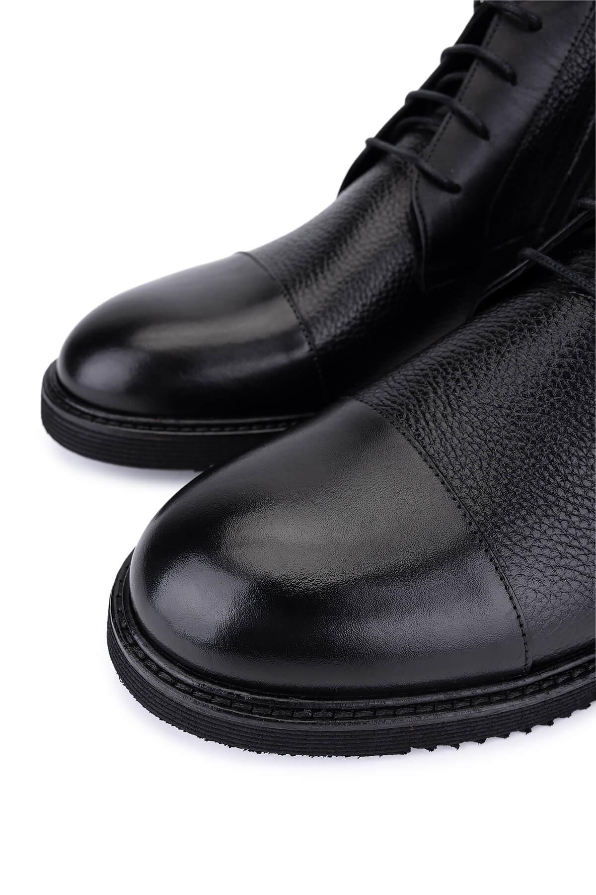 Tamer Tanca Erkek Hakiki Deri Siyah Klasik Bot