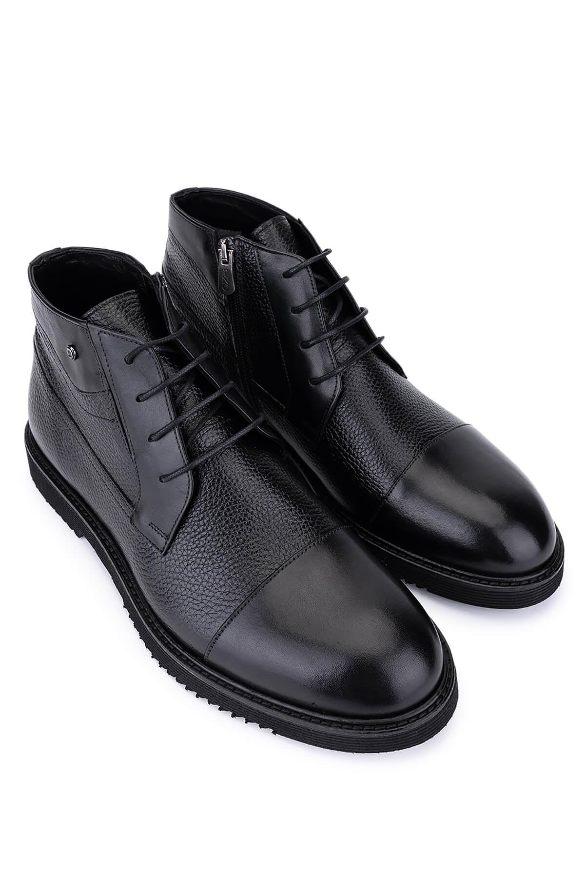 Tamer Tanca Erkek Hakiki Deri Siyah Klasik Bot