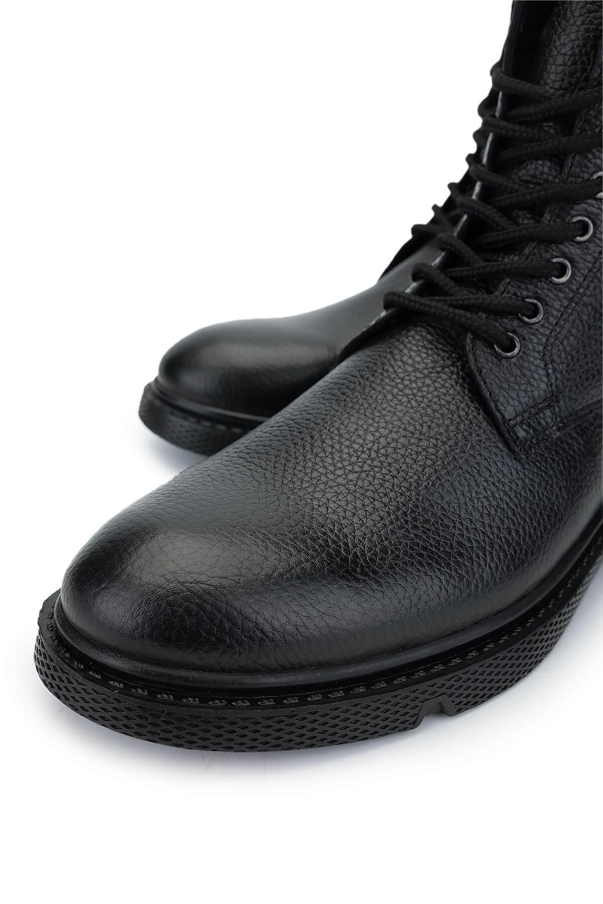 Tamer Tanca Erkek Hakiki Deri Siyah Casual Bot