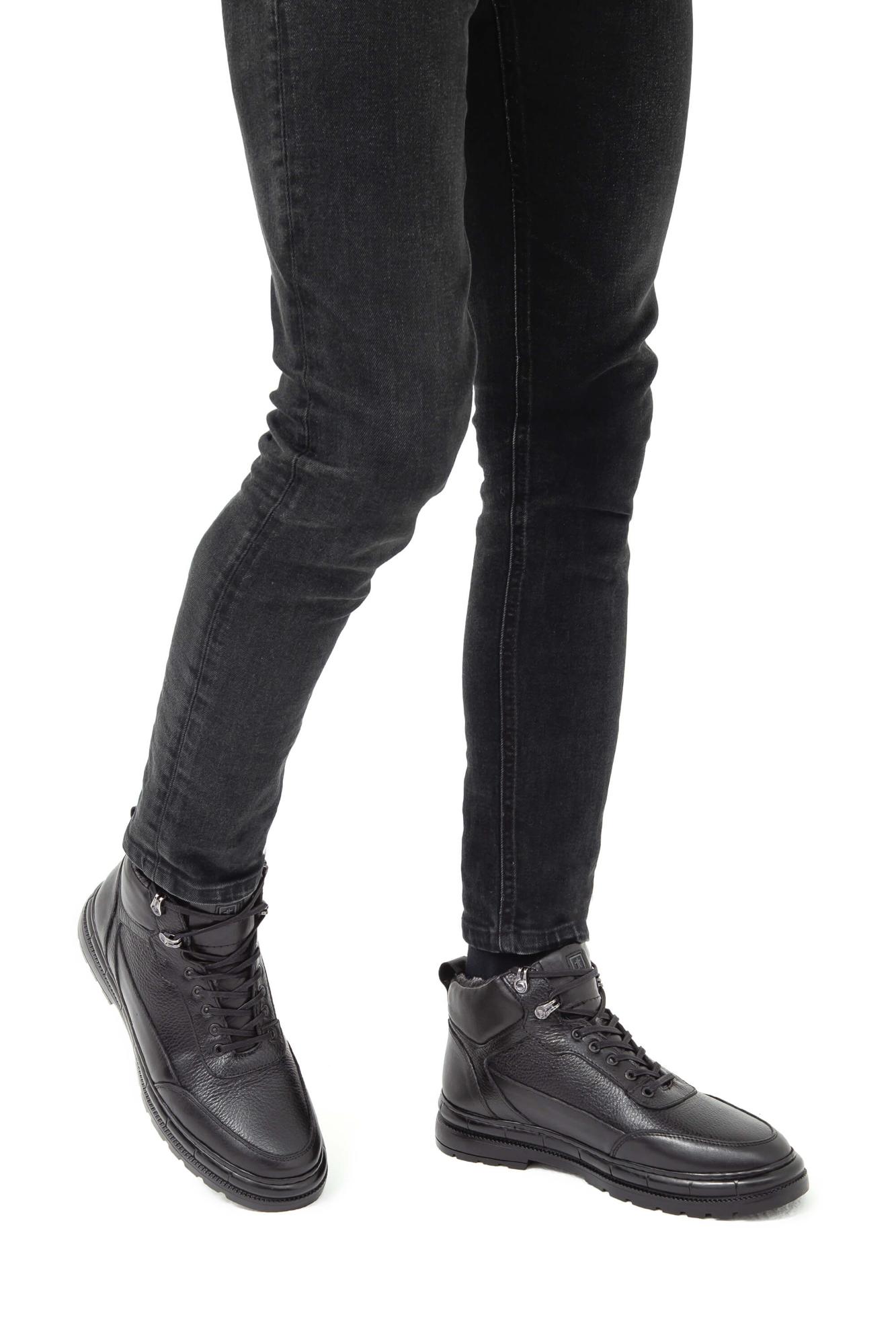 Tamer Tanca Erkek Hakiki Deri Siyah Casual Bot