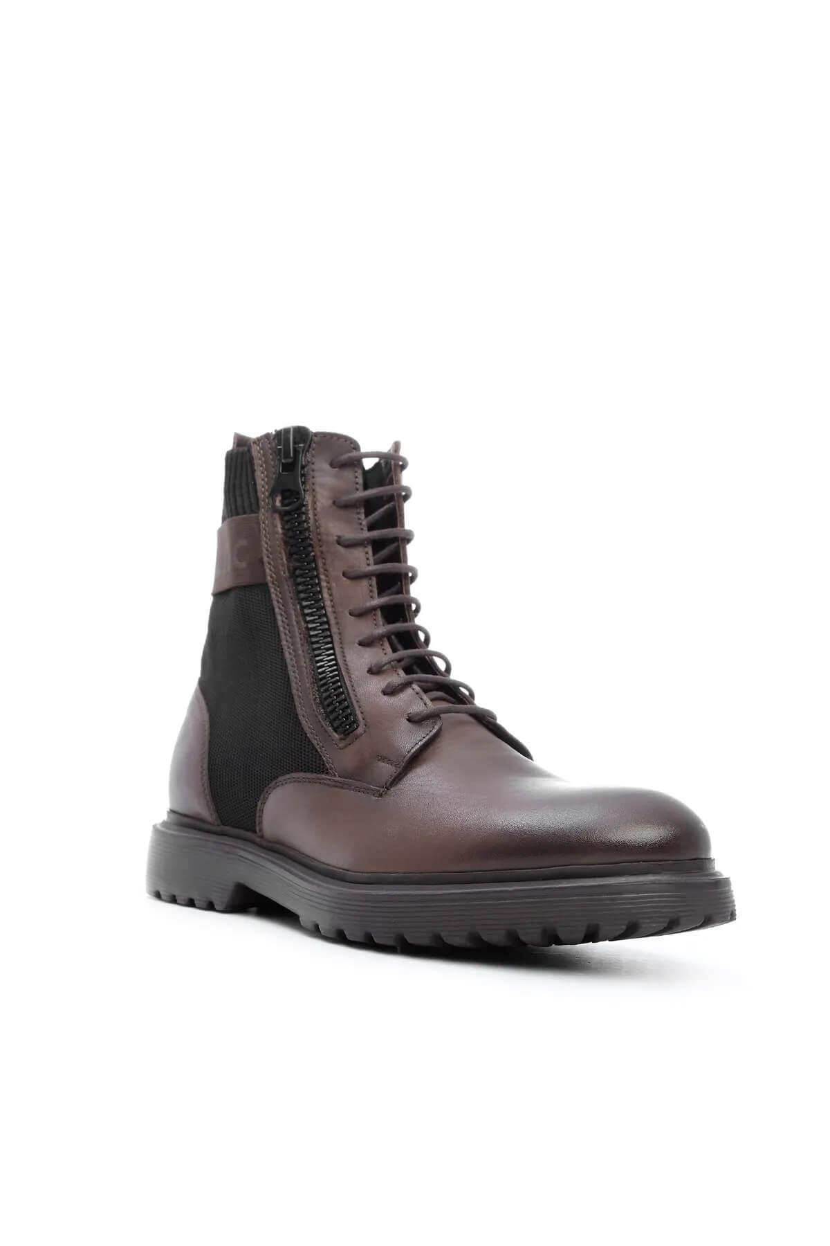 Tamer Tanca Erkek Hakiki Deri Kahverengi POSTAL Bot