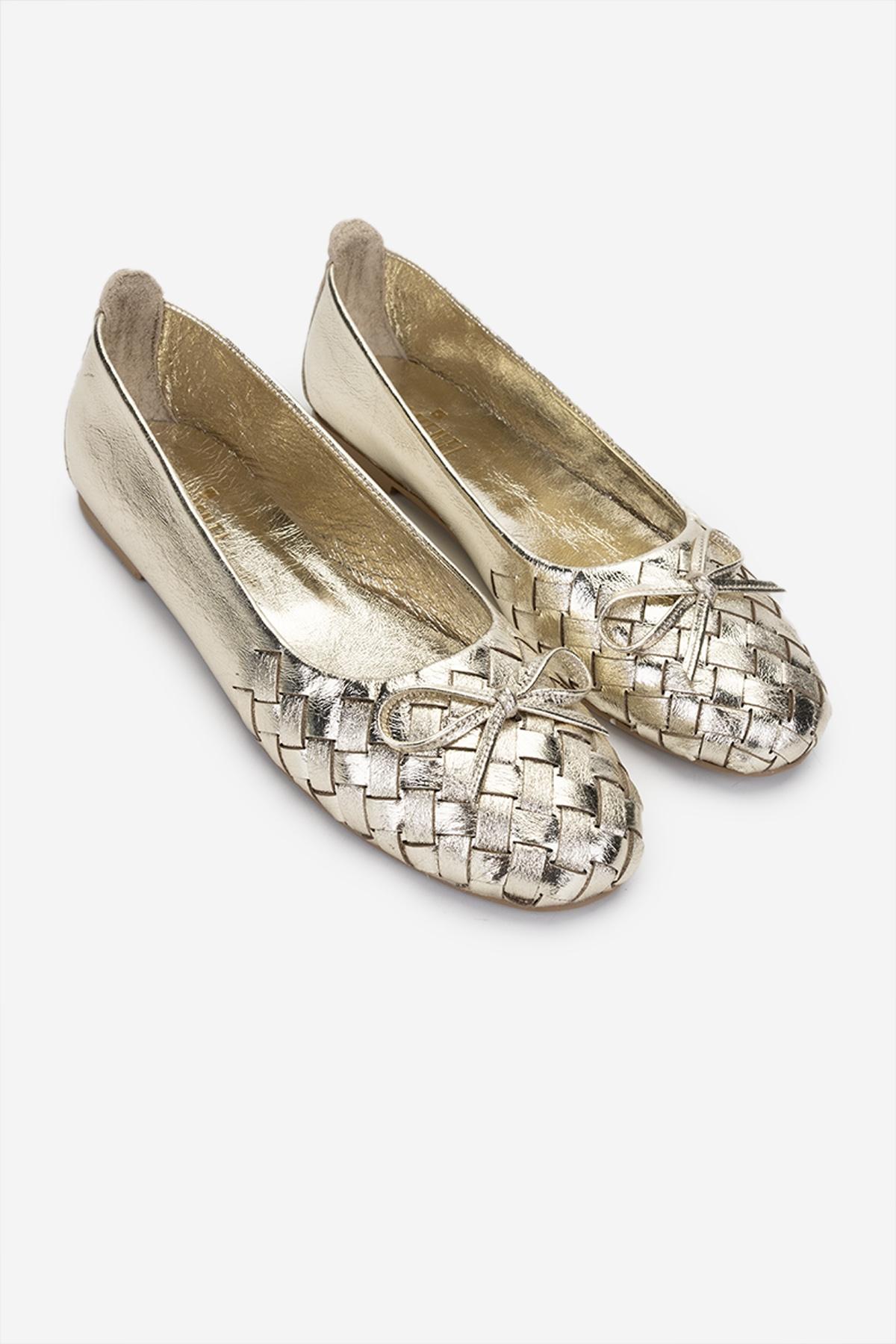 Valmenti Kadın Hakiki Deri Sarı Babet Ayakkabı