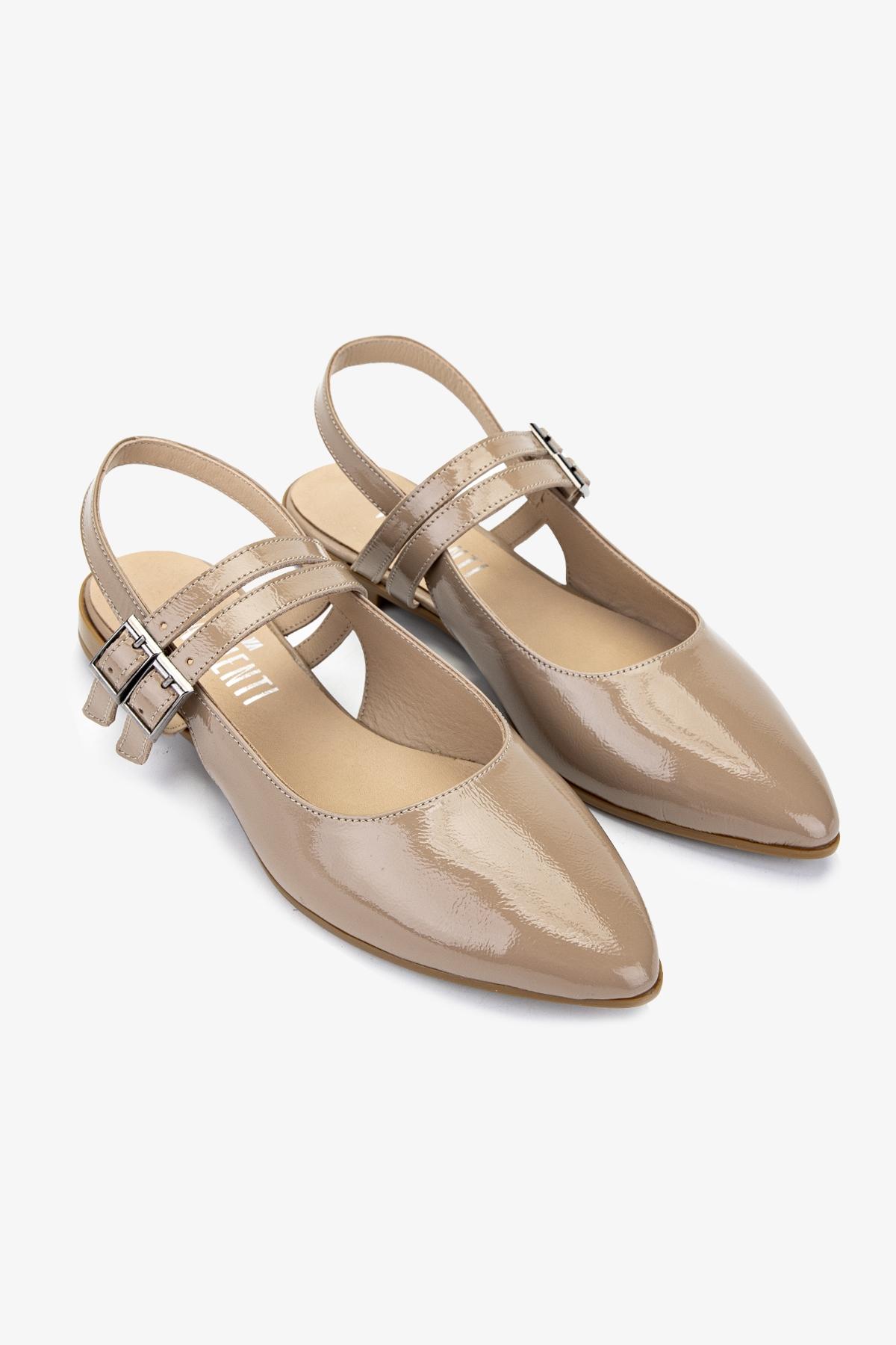 Valmenti Kadın Hakiki Deri Vizon Rugan Babet Ayakkabı