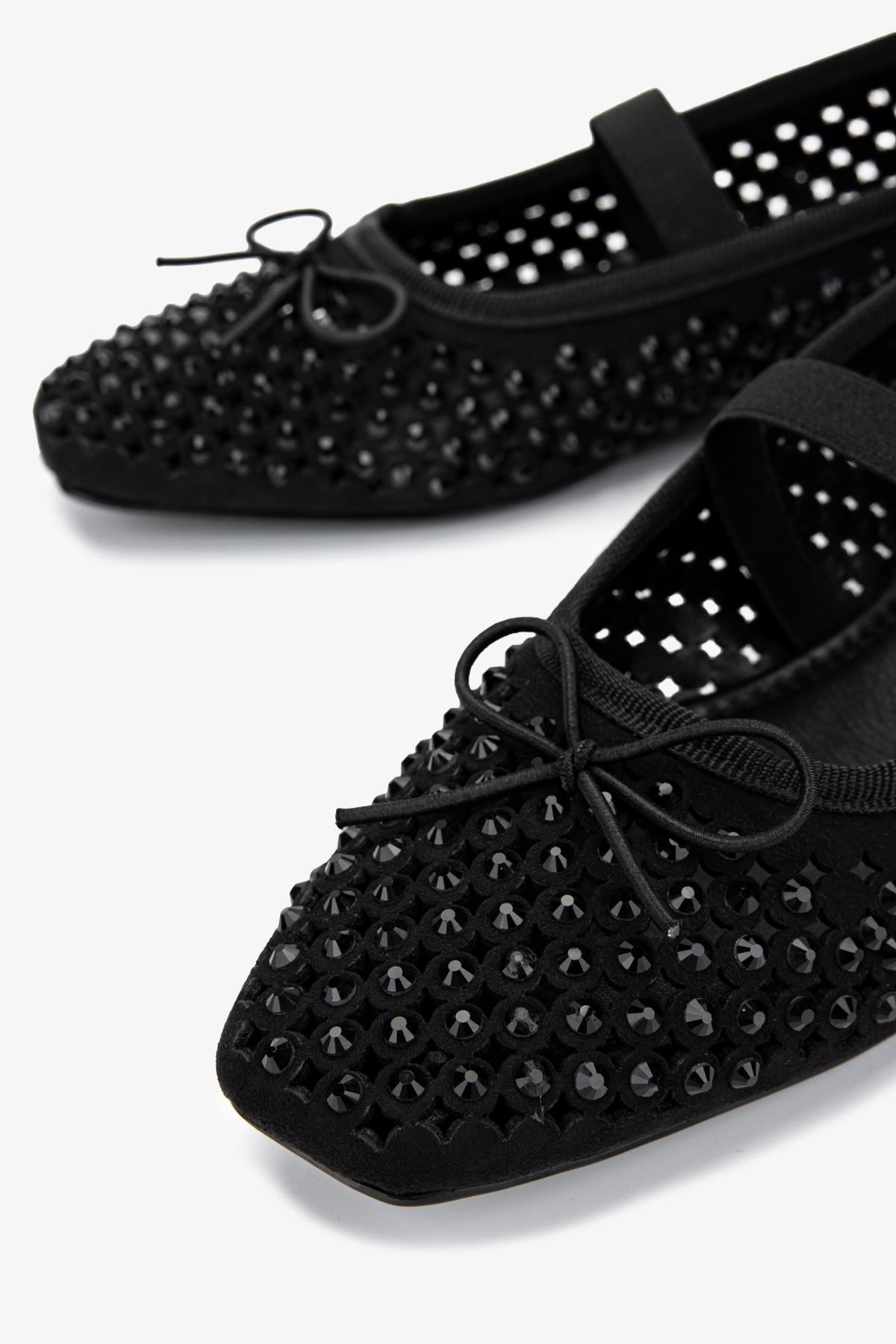 Valmenti Kadın Tekstil Siyah Babet Ayakkabı