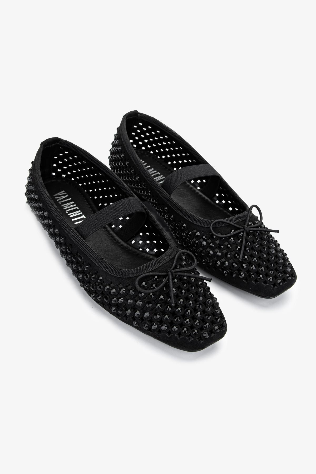 Valmenti Kadın Tekstil Siyah Babet Ayakkabı