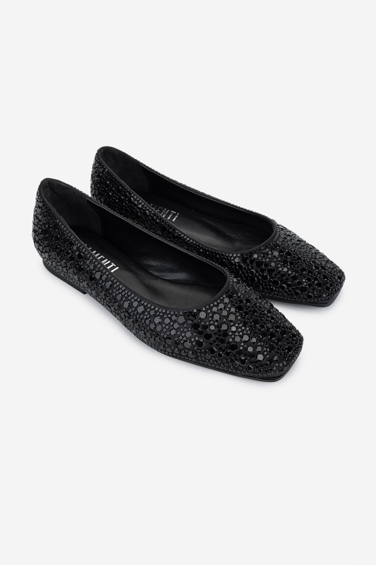 Valmenti Kadın Suni Deri Siyah Babet Ayakkabı