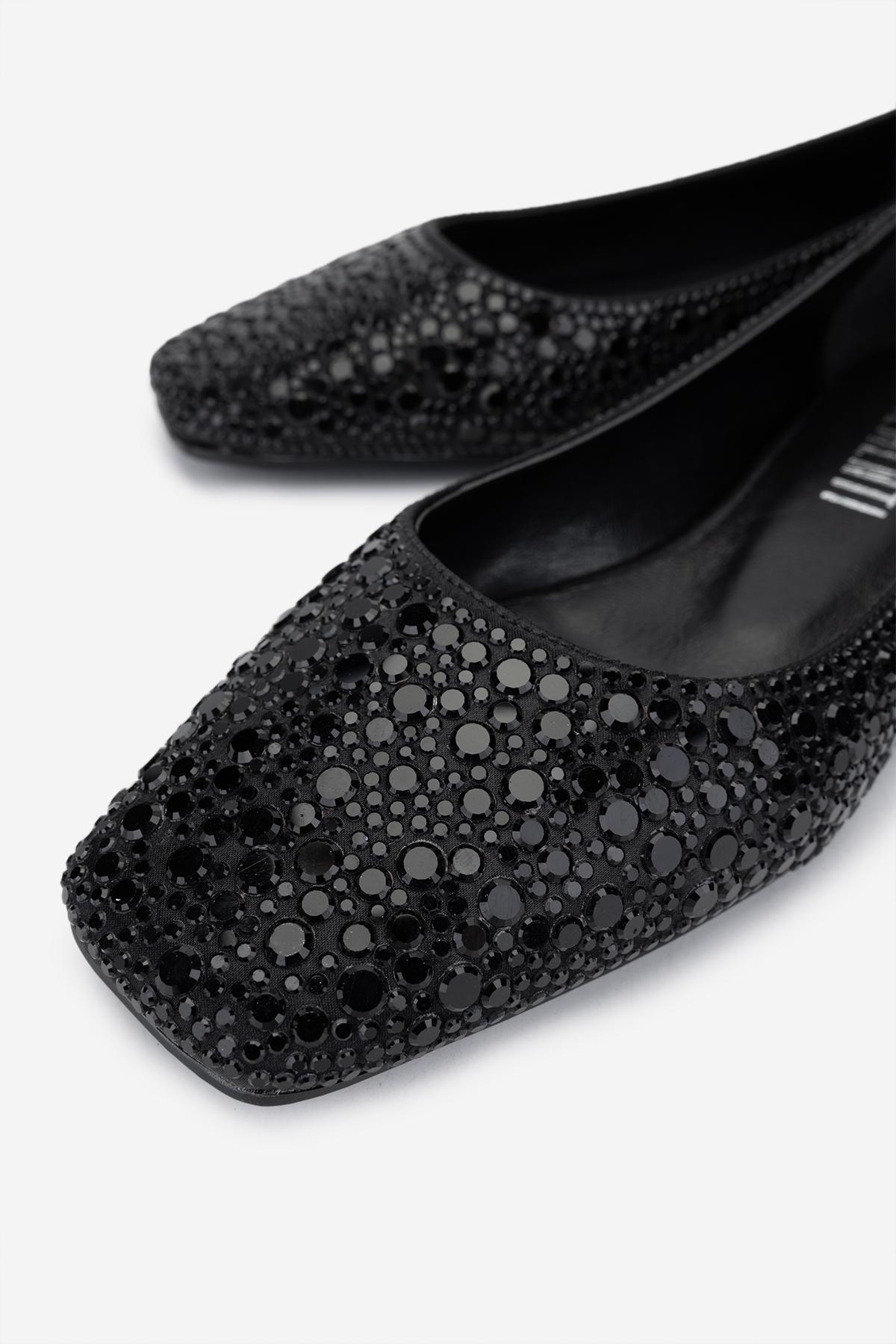 Valmenti Kadın Suni Deri Siyah Babet Ayakkabı