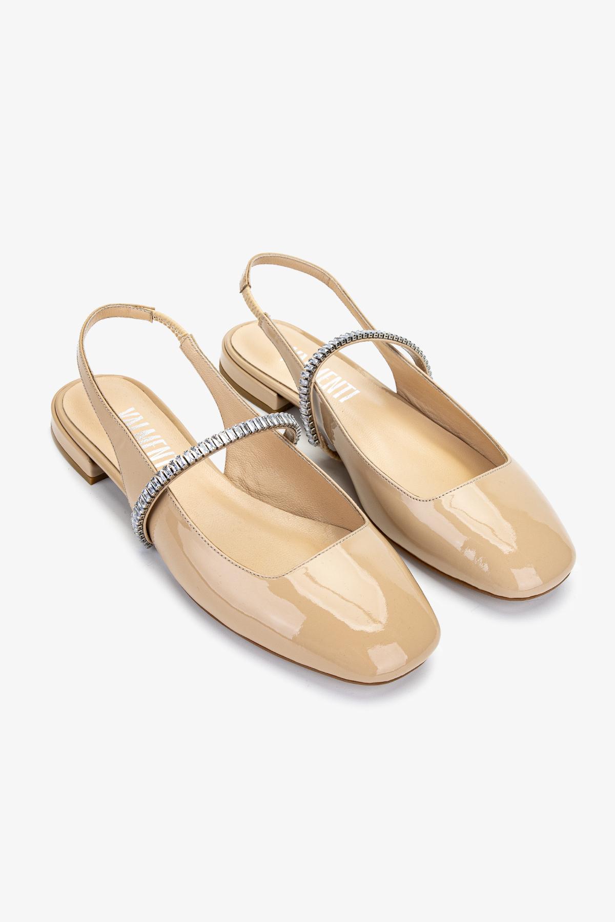 Valmenti Kadın Hakiki Deri Bej Babet Ayakkabı