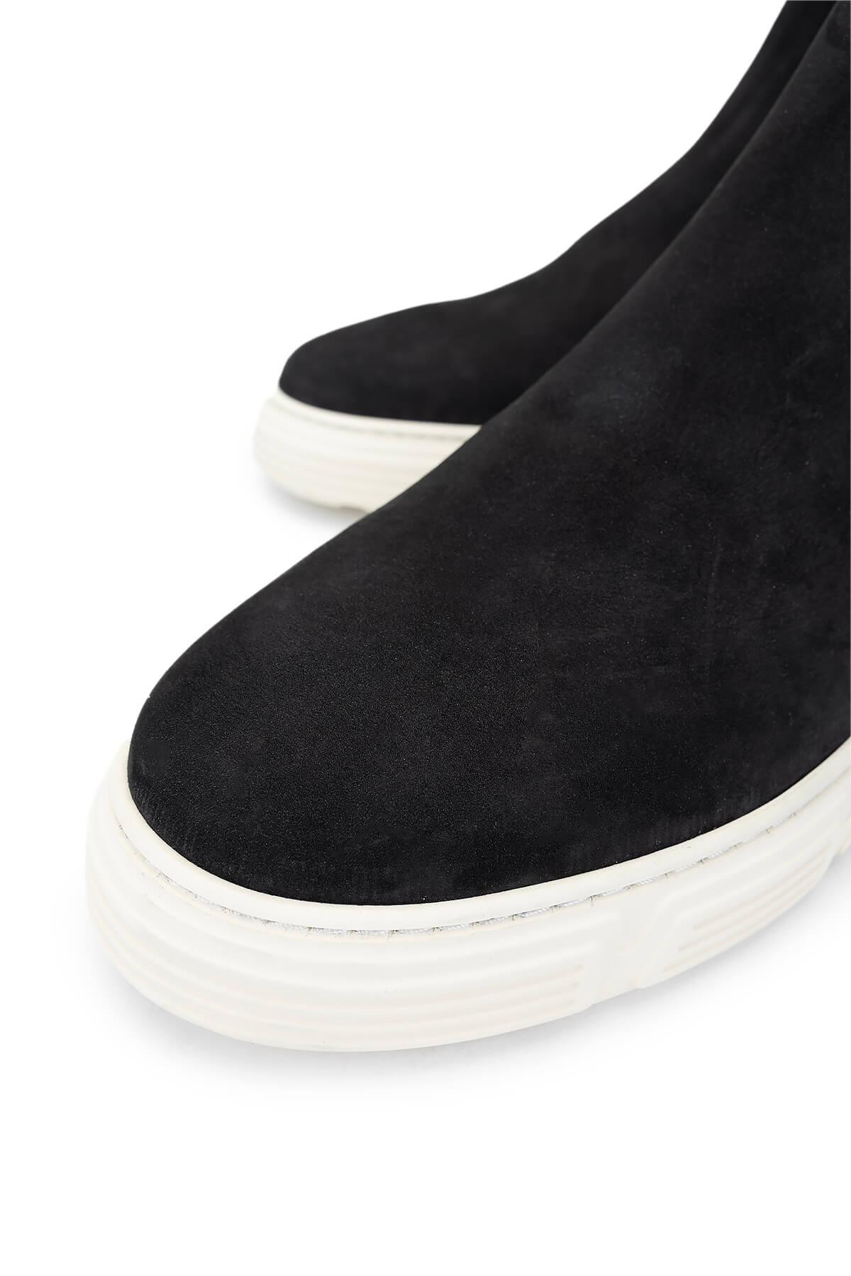 Tamer Tanca Erkek Hakiki Deri Siyah Nubuk Casual Bot