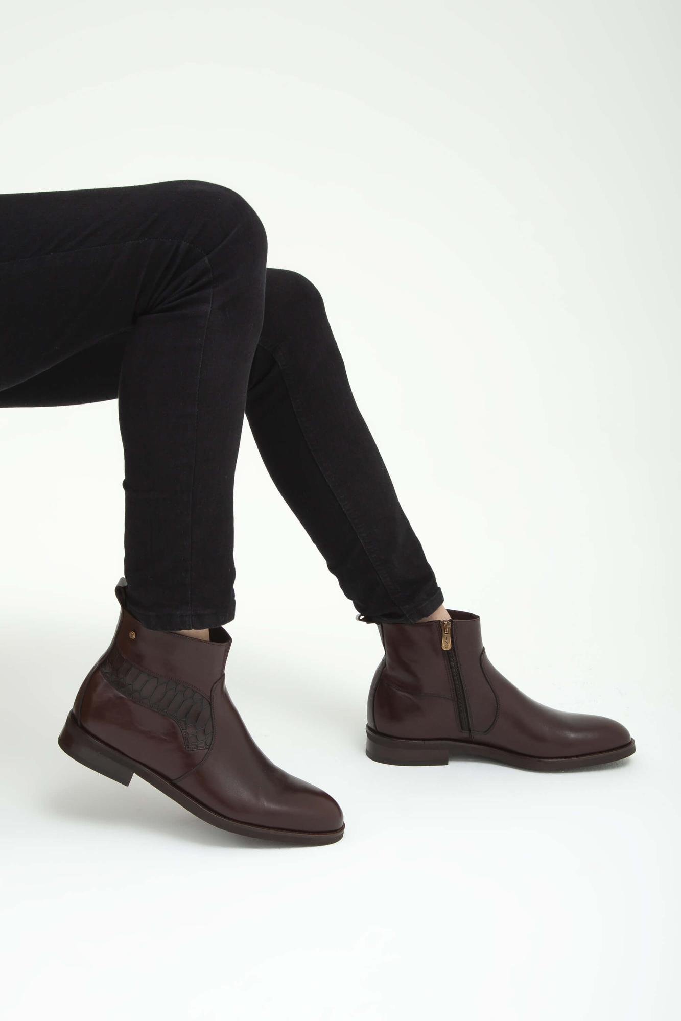 Tamer Tanca Erkek Hakiki Deri Kahverengi Deri Chelsea Bot