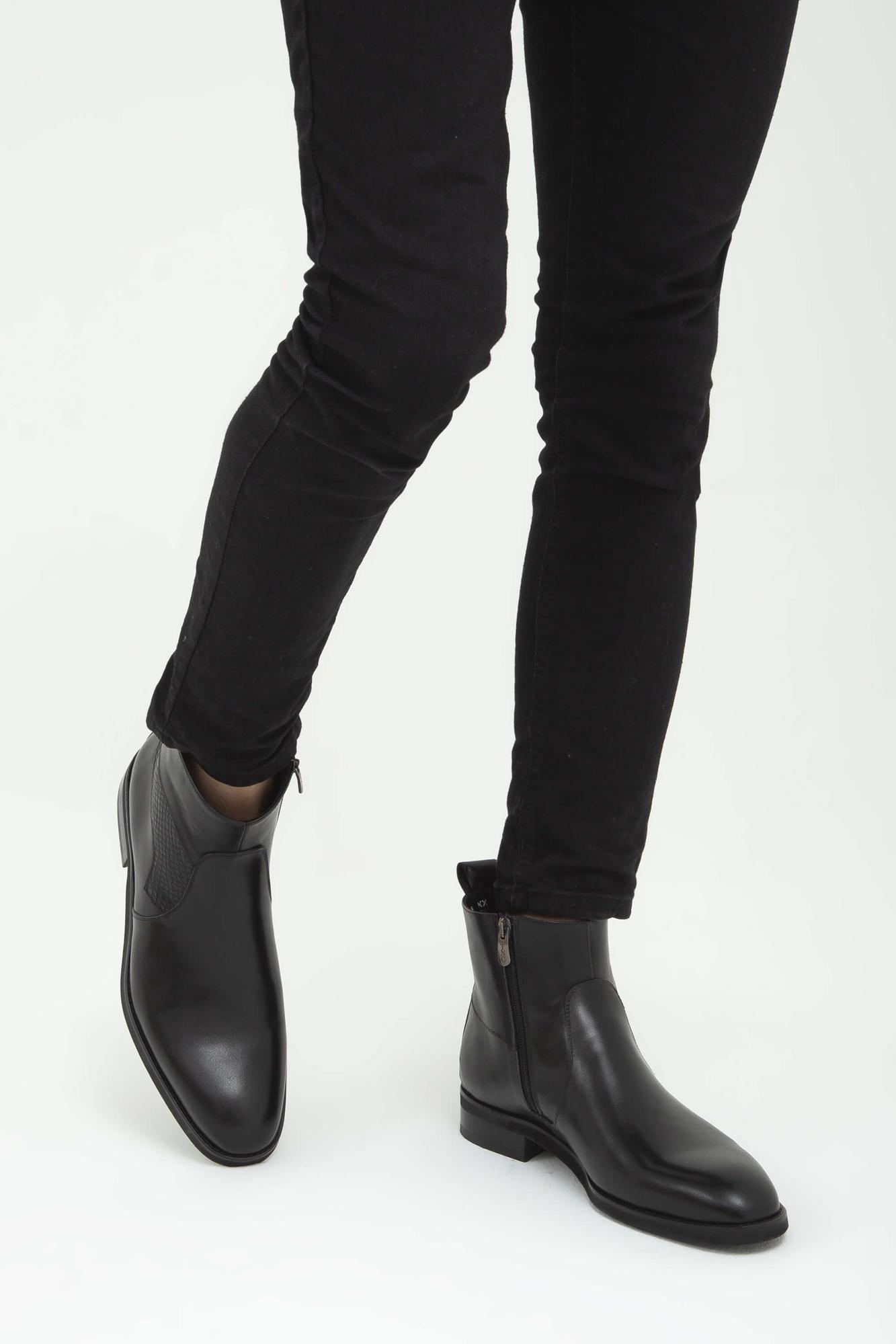 Tamer Tanca Erkek Hakiki Deri Siyah Analin Chelsea Bot