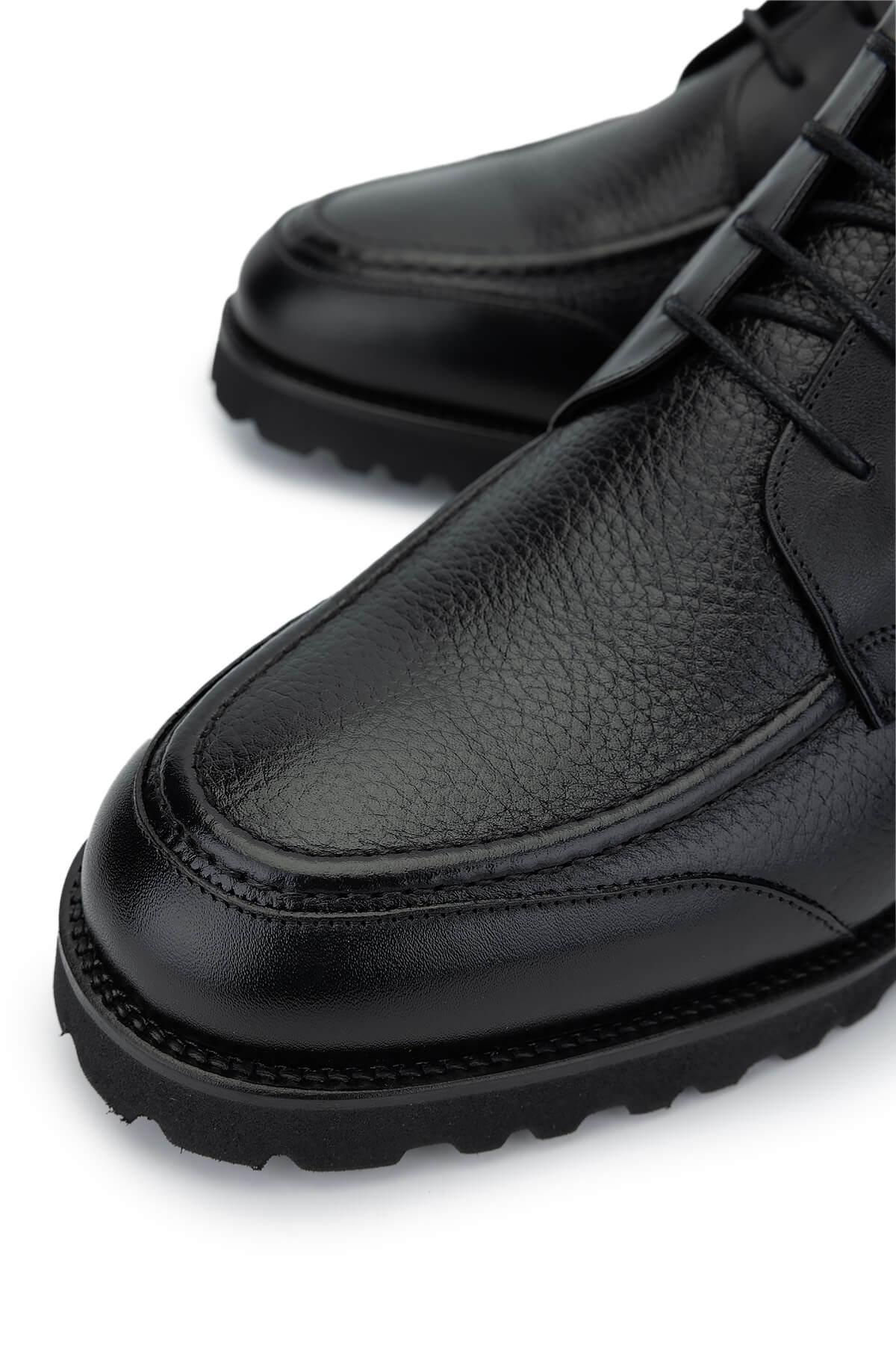 Tamer Tanca Erkek Hakiki Deri Siyah Floter Casual Bot