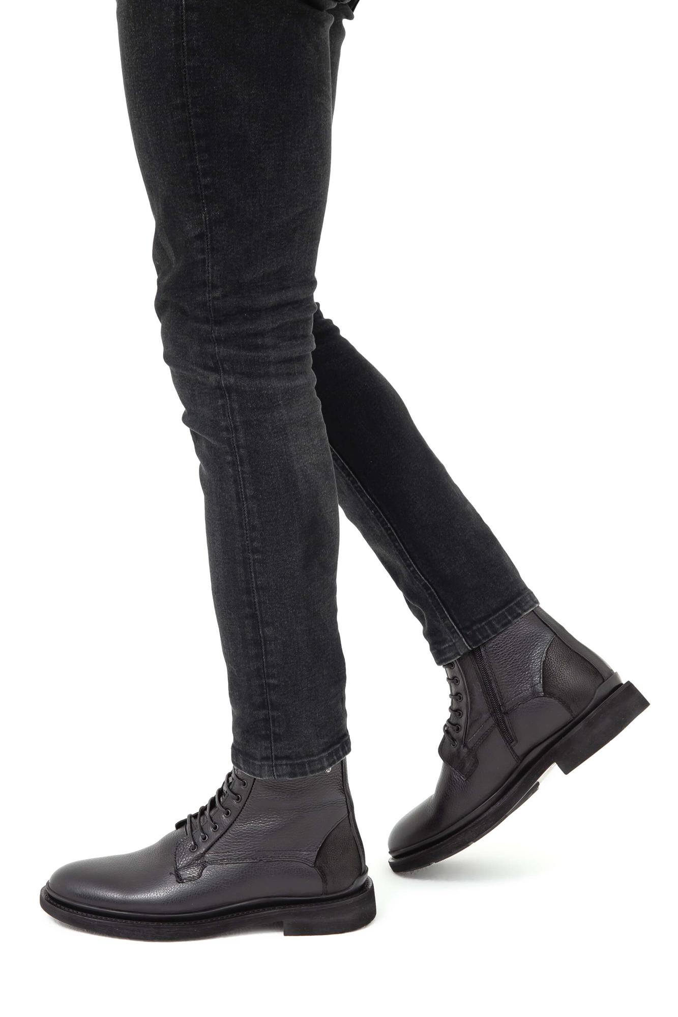 Tamer Tanca Erkek Hakiki Deri Siyah POSTAL Bot