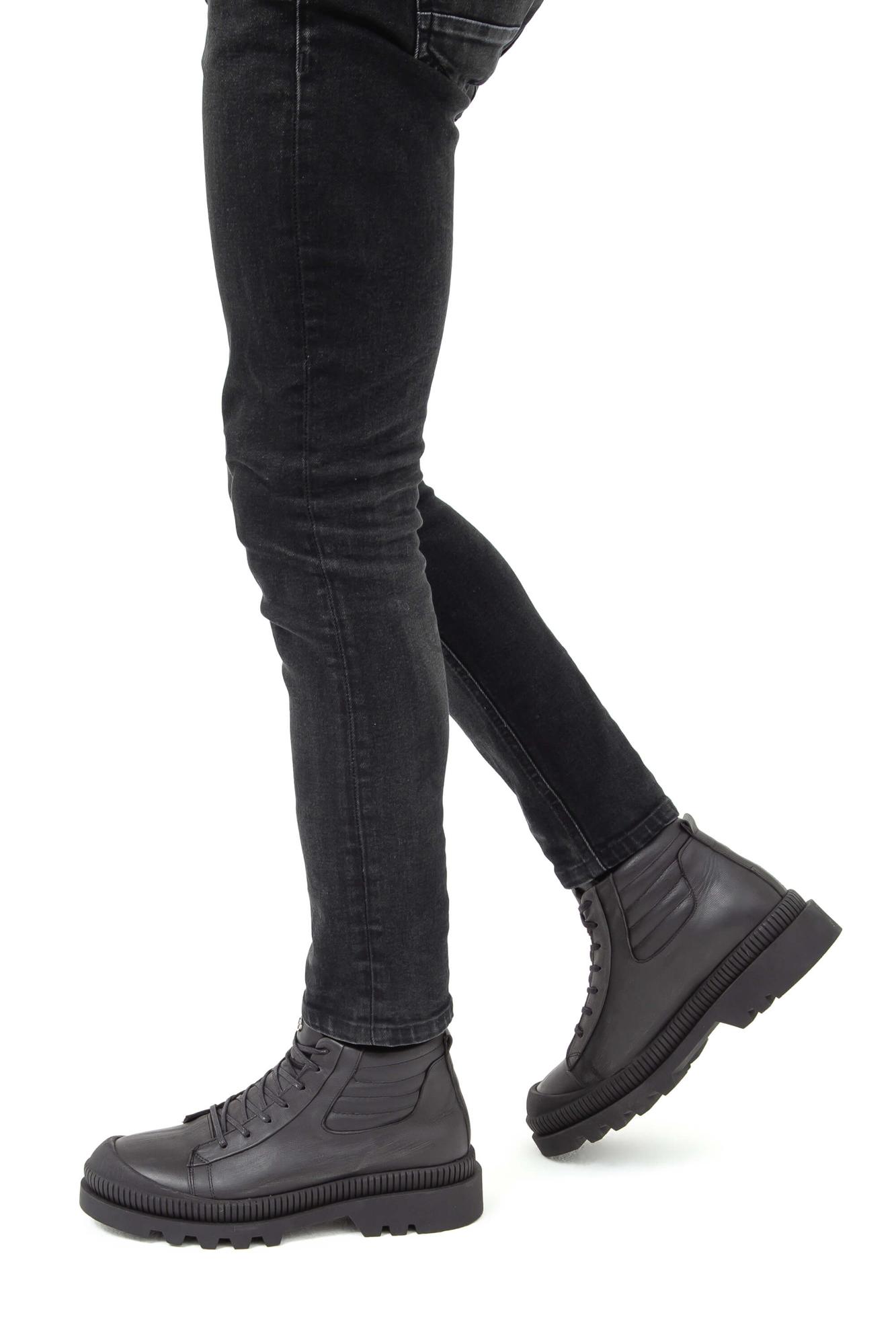 Tamer Tanca Erkek Hakiki Deri Siyah Nubuk Casual Bot