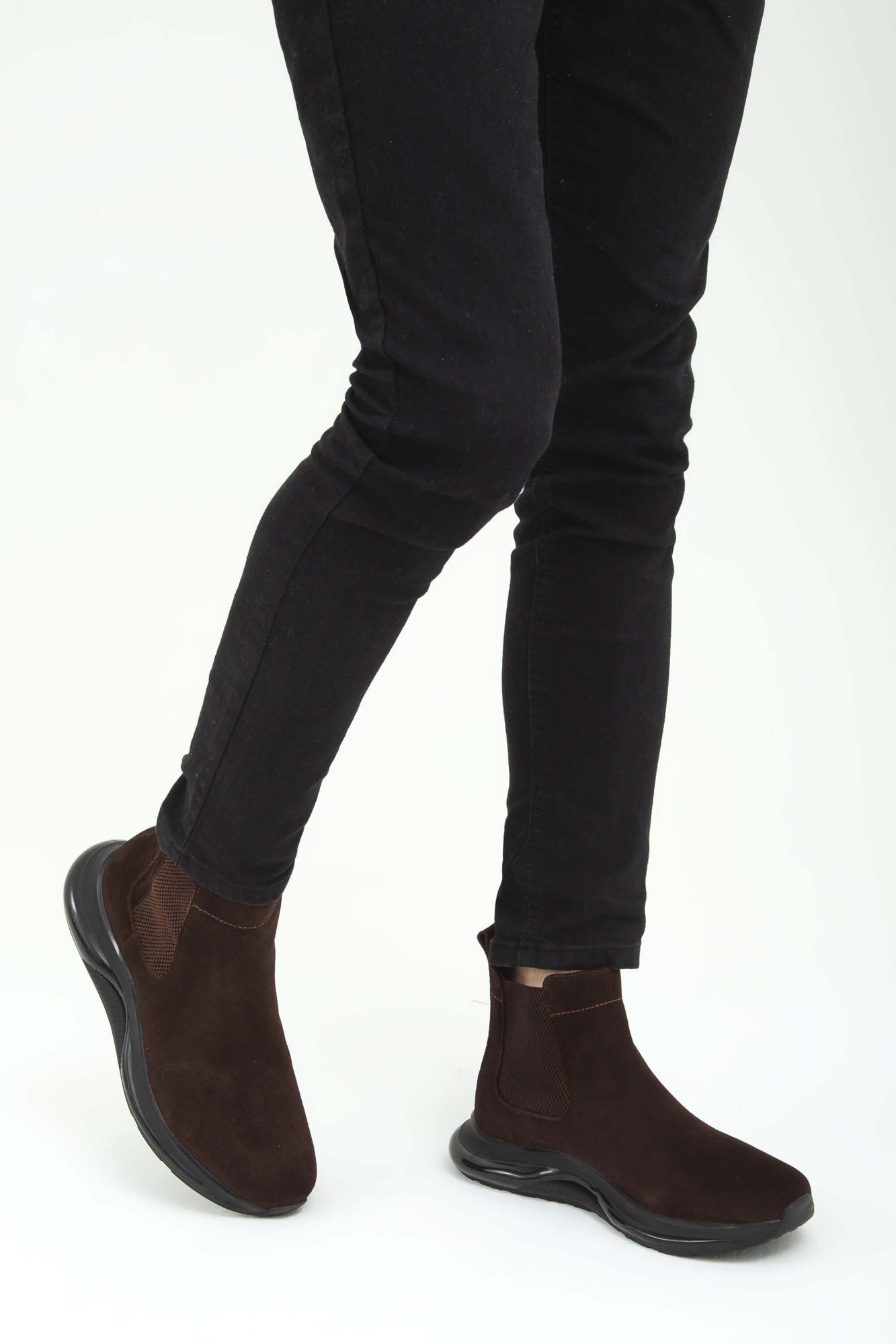 Tamer Tanca Erkek Hakiki Deri Kahverengi Süet Casual Bot