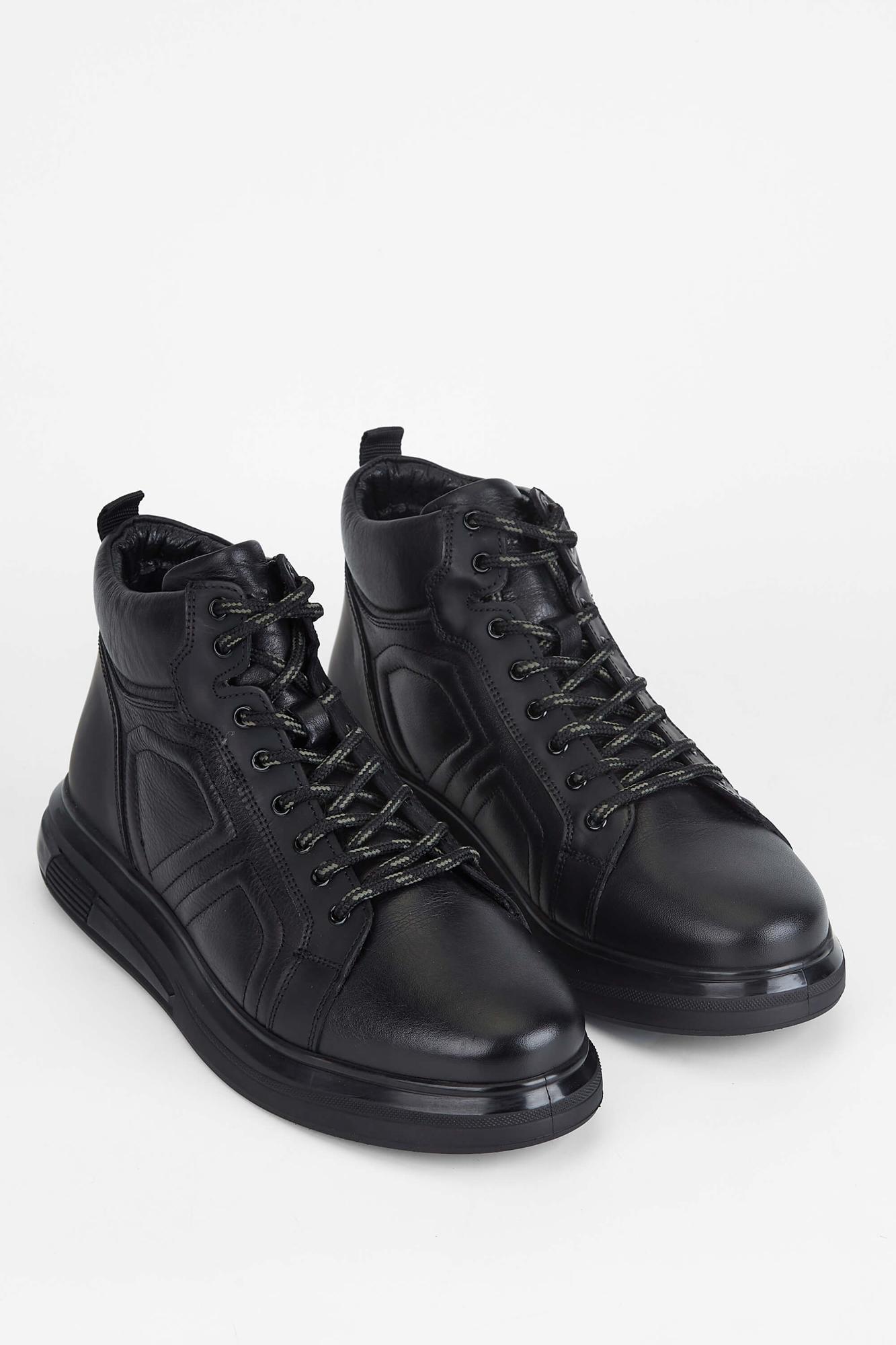 Tamer Tanca Erkek Hakiki Deri Siyah Casual Bot