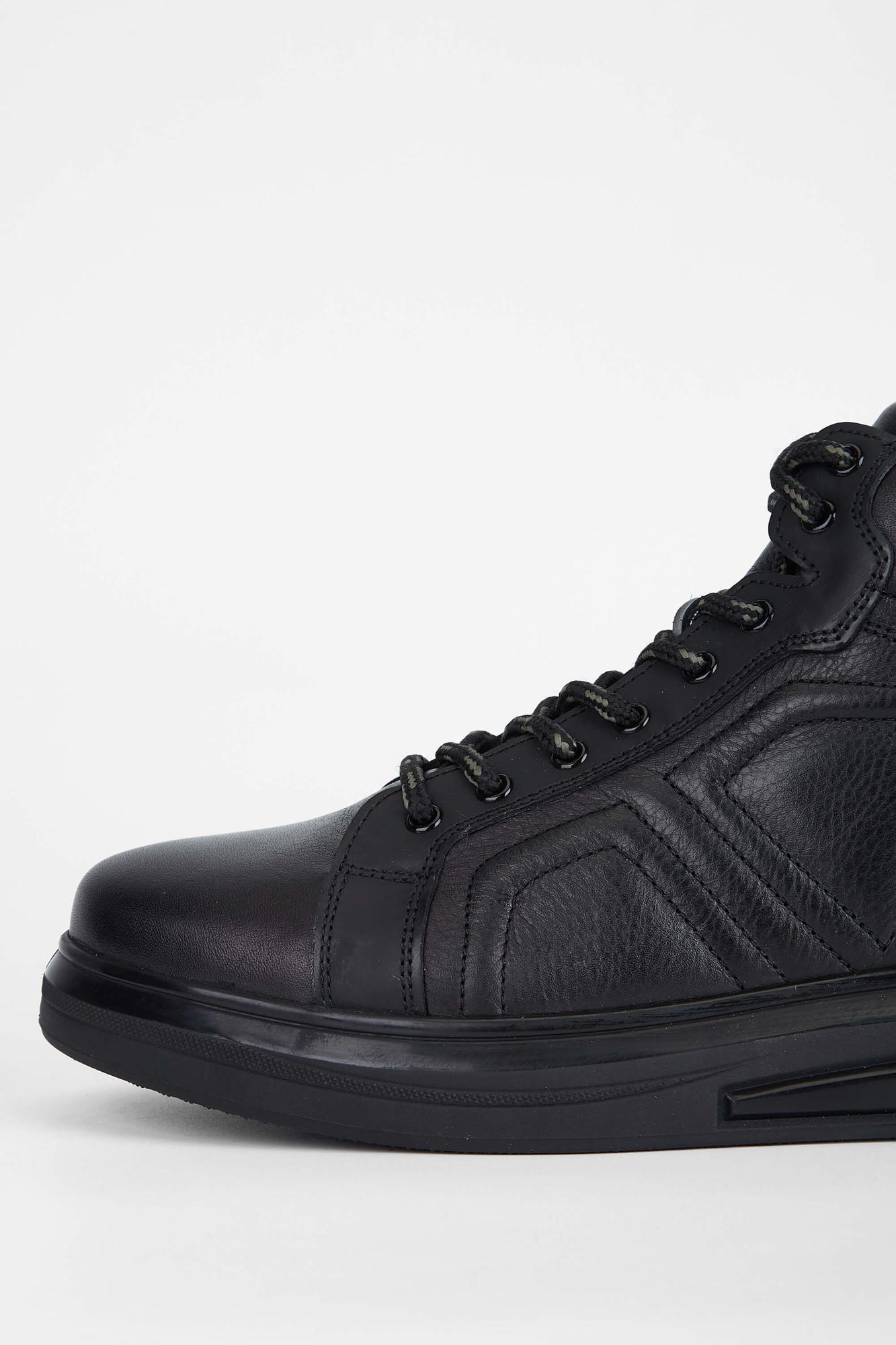 Tamer Tanca Erkek Hakiki Deri Siyah Casual Bot