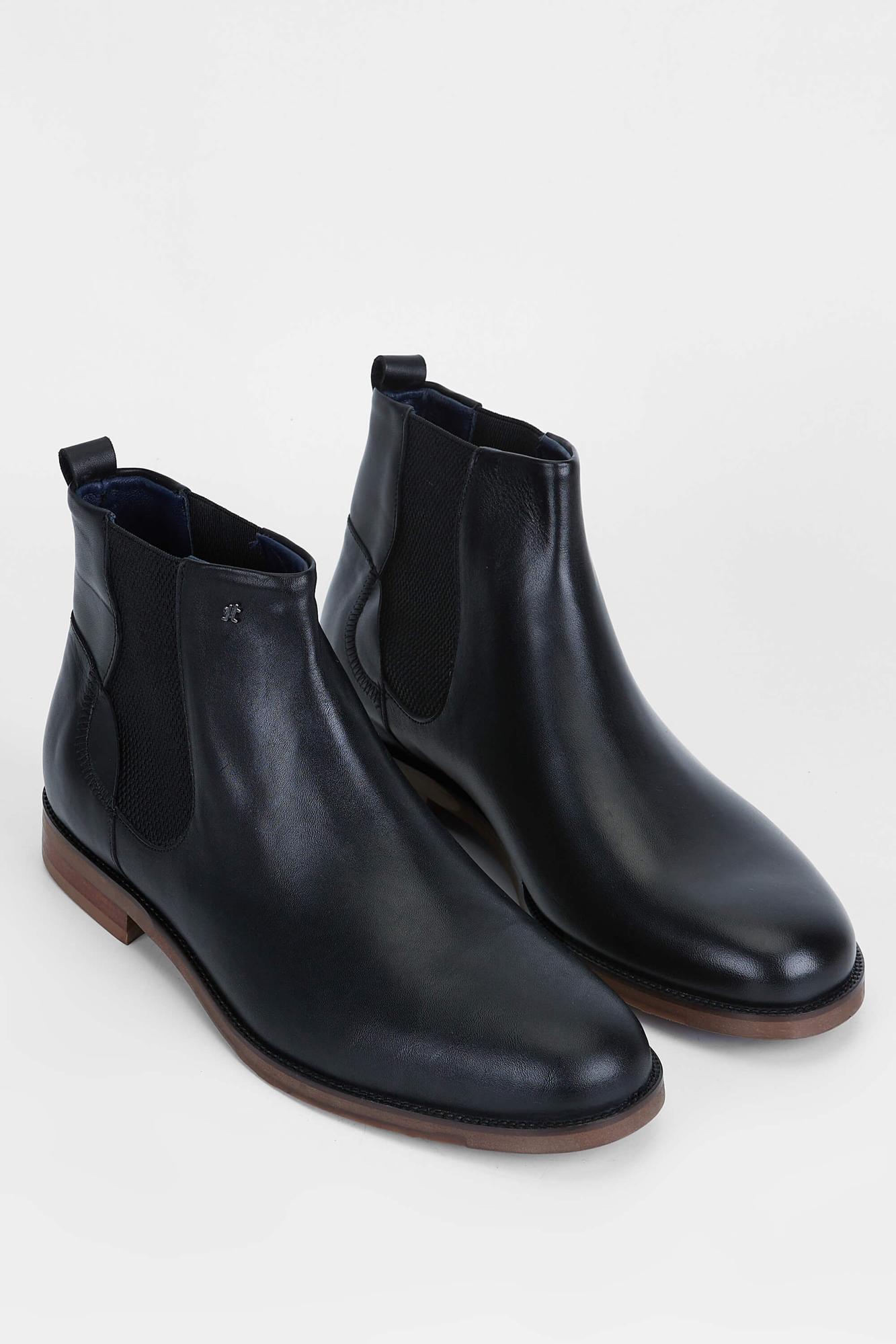 Tamer Tanca Erkek Hakiki Deri Siyah Deri Casual Bot