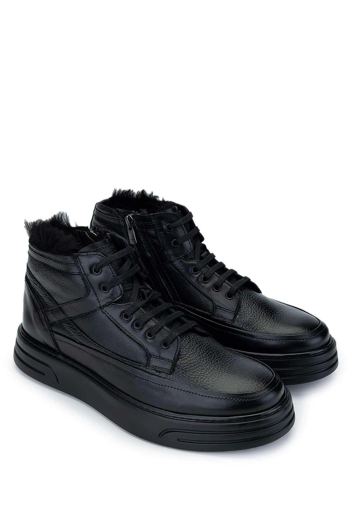 Tamer Tanca Erkek Hakiki Deri Siyah Casual Bot