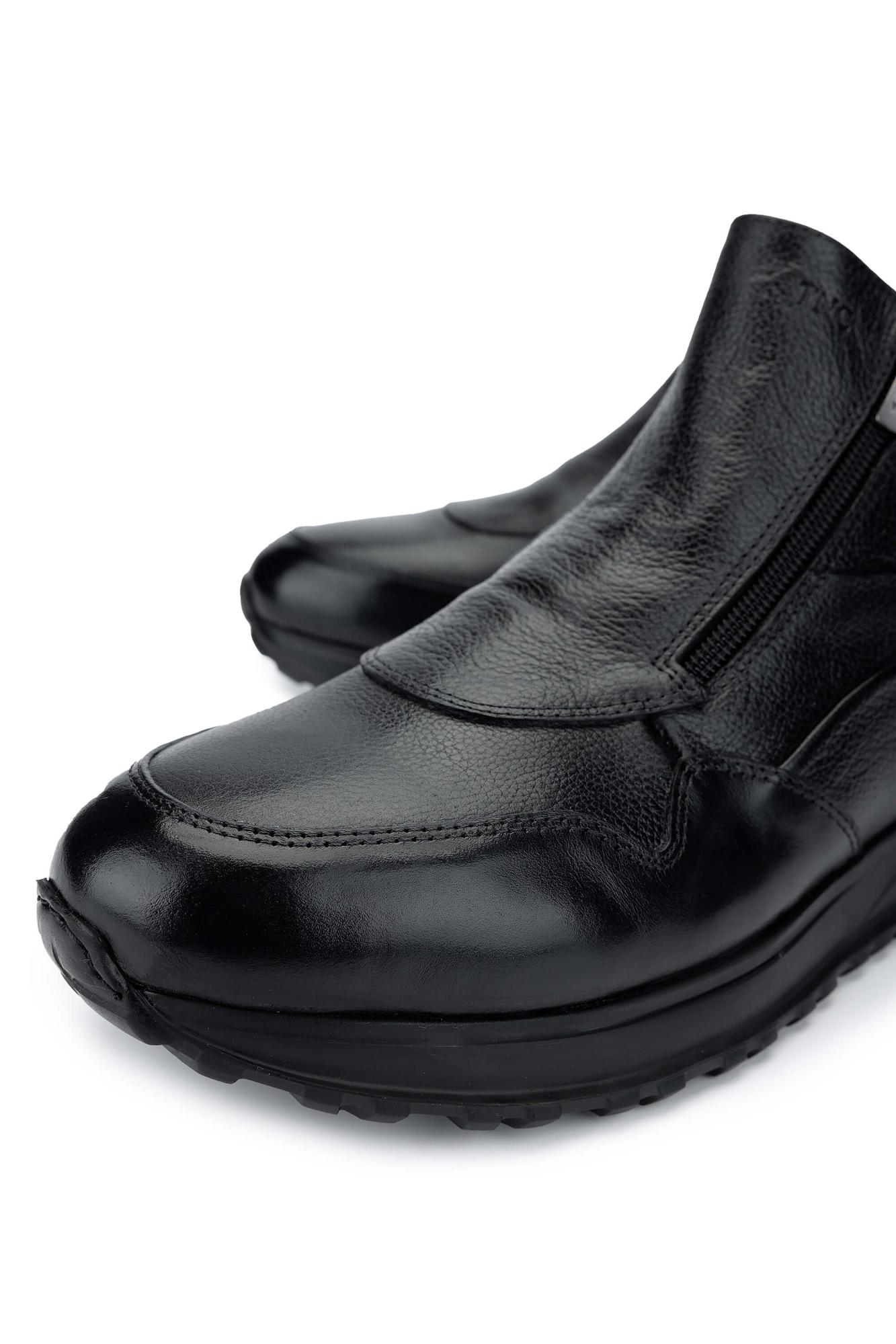 Tamer Tanca Erkek Hakiki Deri Siyah Casual Bot