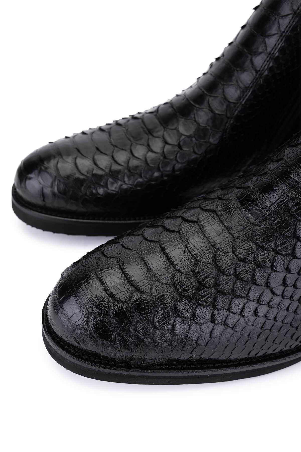 Tamer Tanca Erkek Hakiki Deri Siyah Klasik Bot