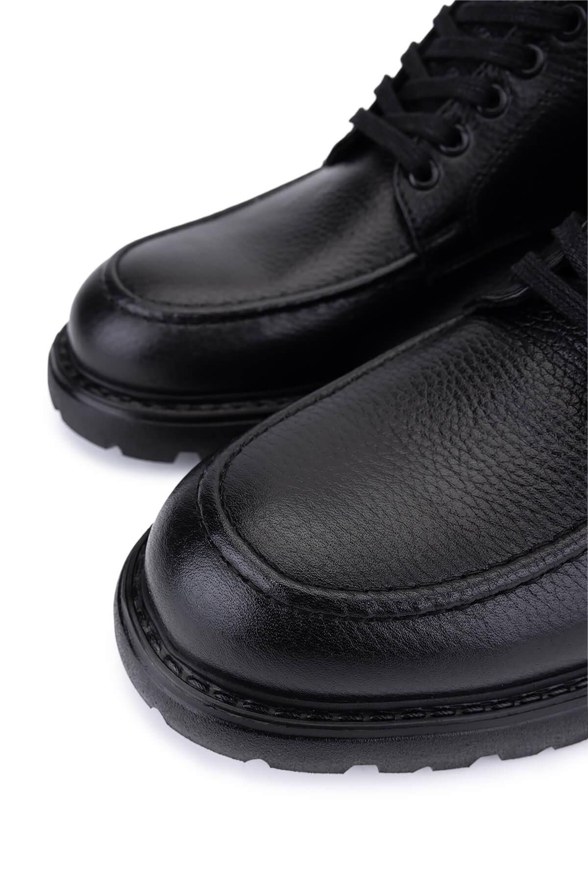 Tamer Tanca Erkek Hakiki Deri Siyah Casual Bot