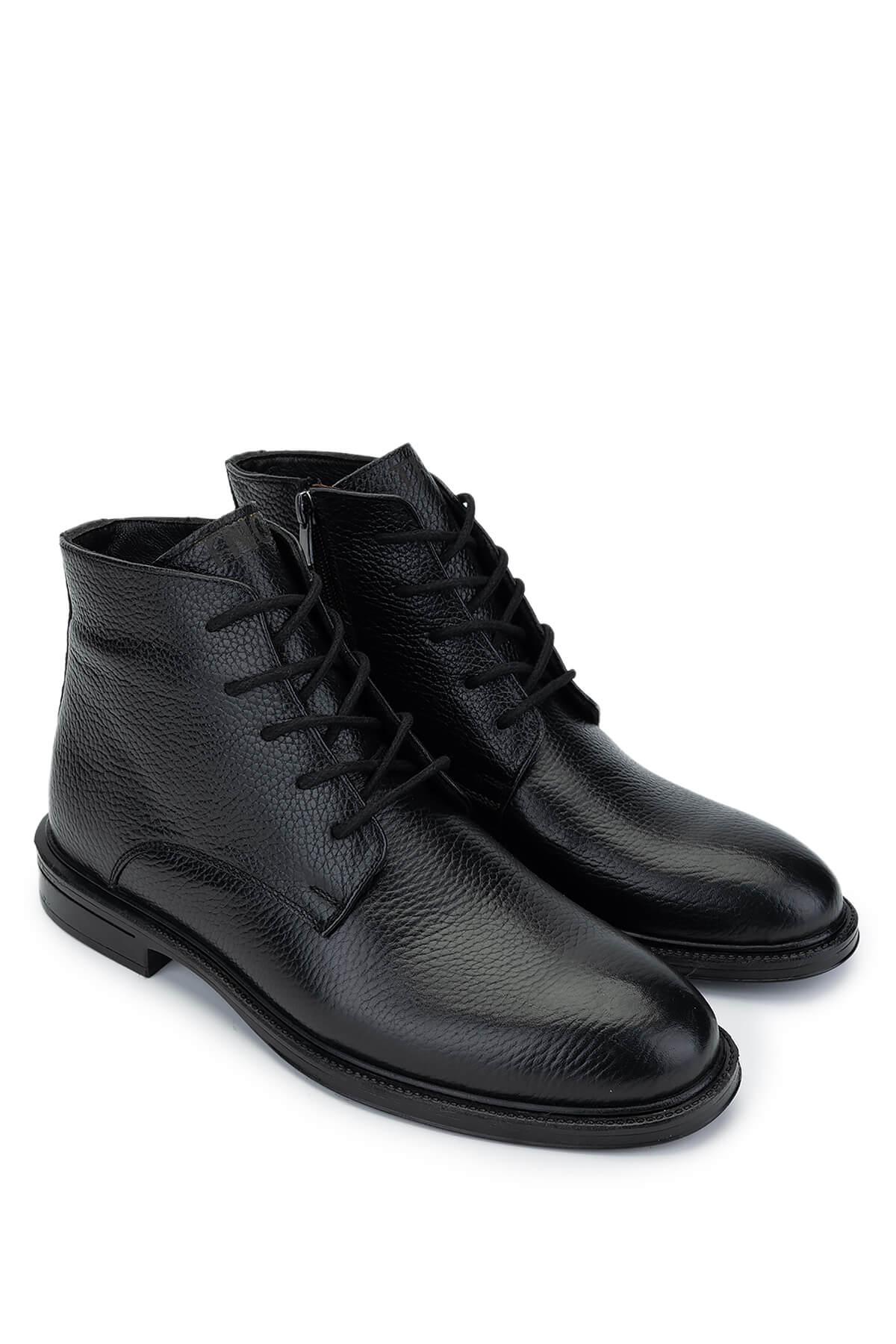 Tamer Tanca Erkek Hakiki Deri Siyah Floter Casual Bot