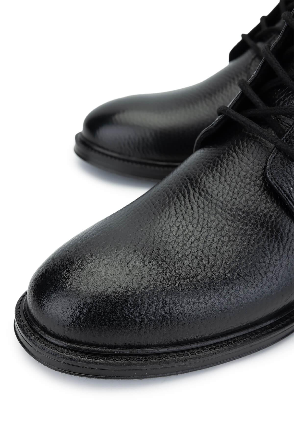Tamer Tanca Erkek Hakiki Deri Siyah Floter Casual Bot