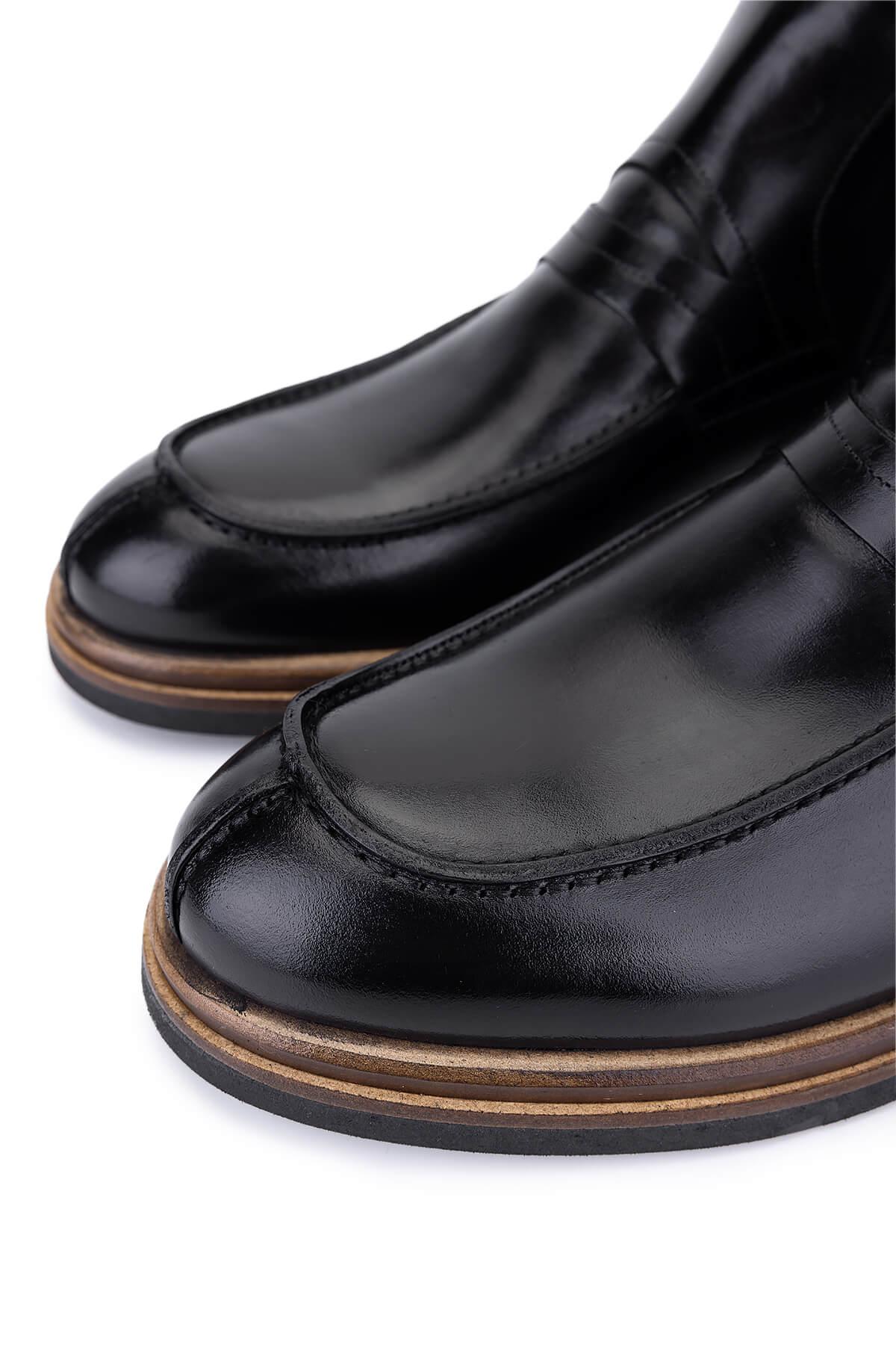 Tamer Tanca Erkek Hakiki Deri Siyah Klasik Bot