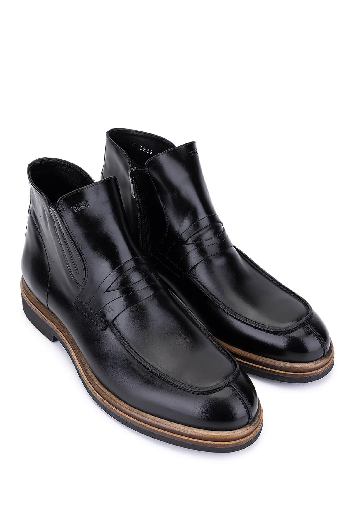 Tamer Tanca Erkek Hakiki Deri Siyah Klasik Bot