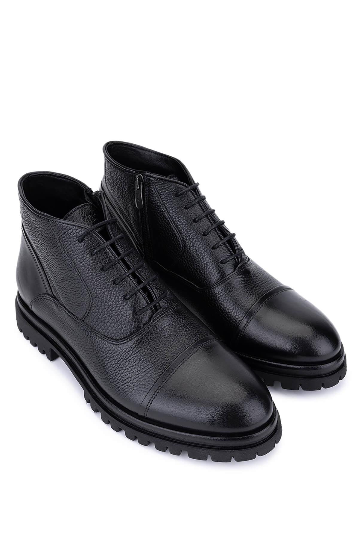 Tamer Tanca Erkek Hakiki Deri Siyah Deri Klasik Bot