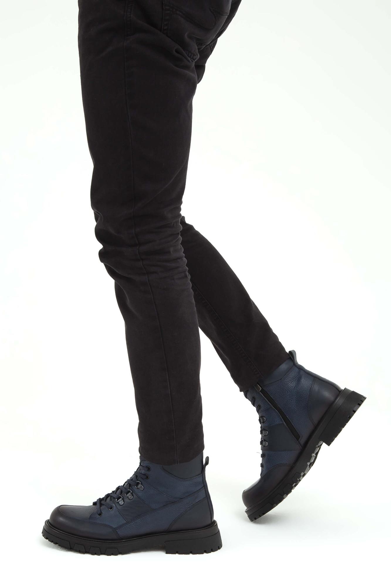 Tamer Tanca Erkek Hakiki Deri Lacivert Casual Bot