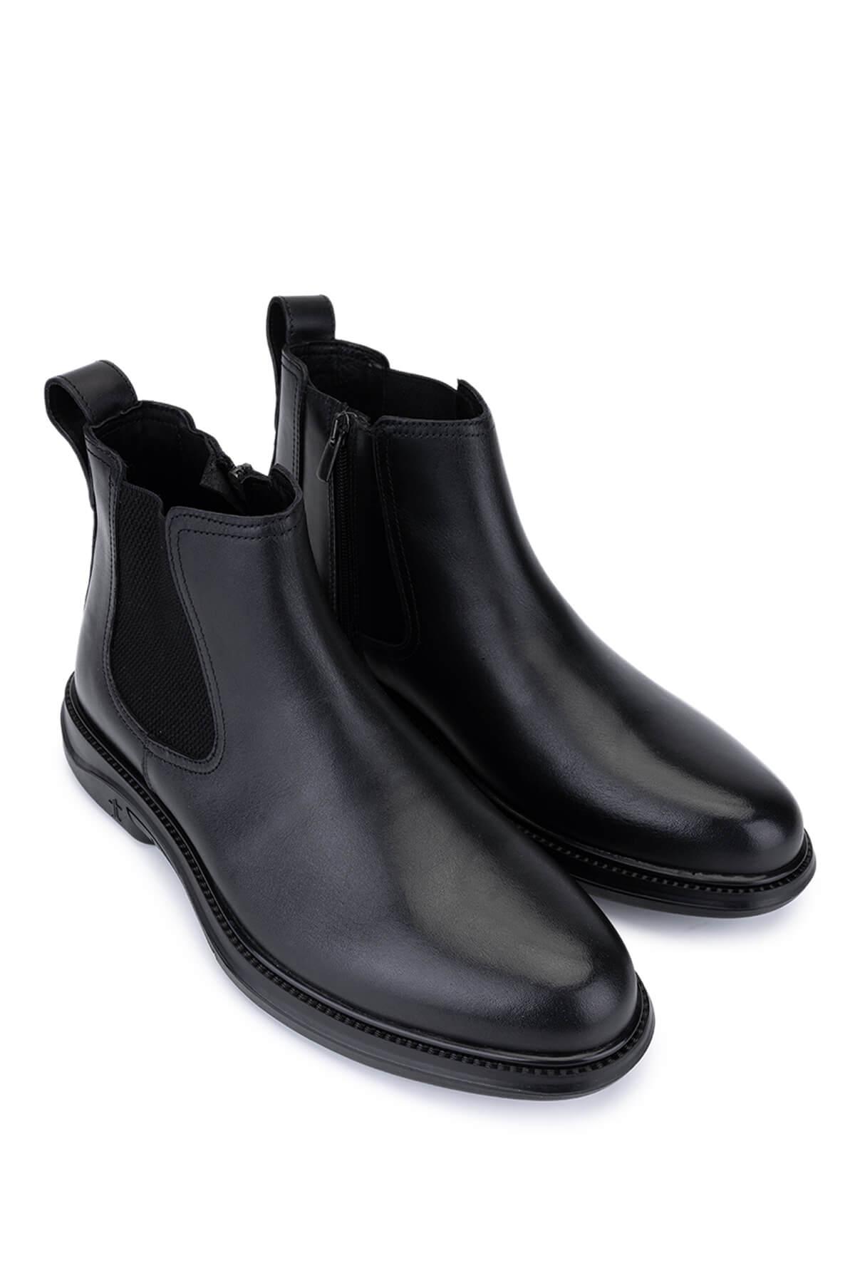 Tamer Tanca Erkek Hakiki Deri Siyah Klasik Bot